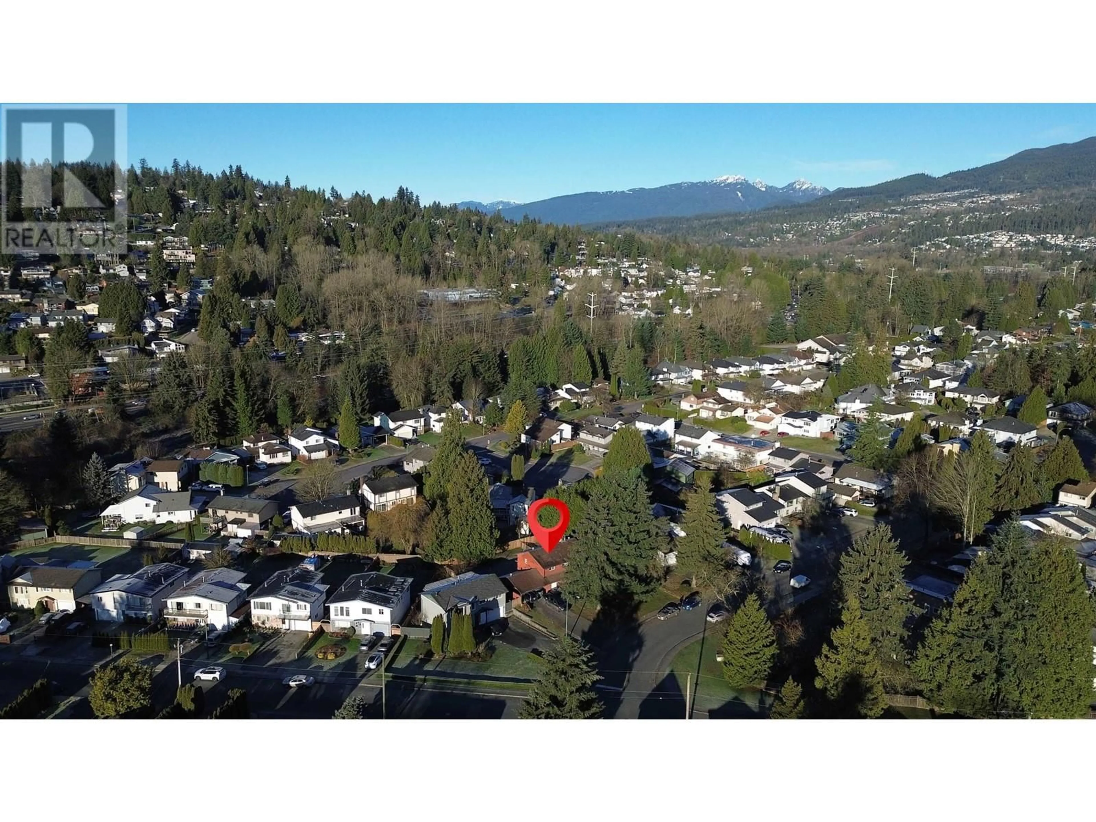 A pic from outside/outdoor area/front of a property/back of a property/a pic from drone, mountain view for 830 IRVINE STREET, Coquitlam British Columbia V3C4C2