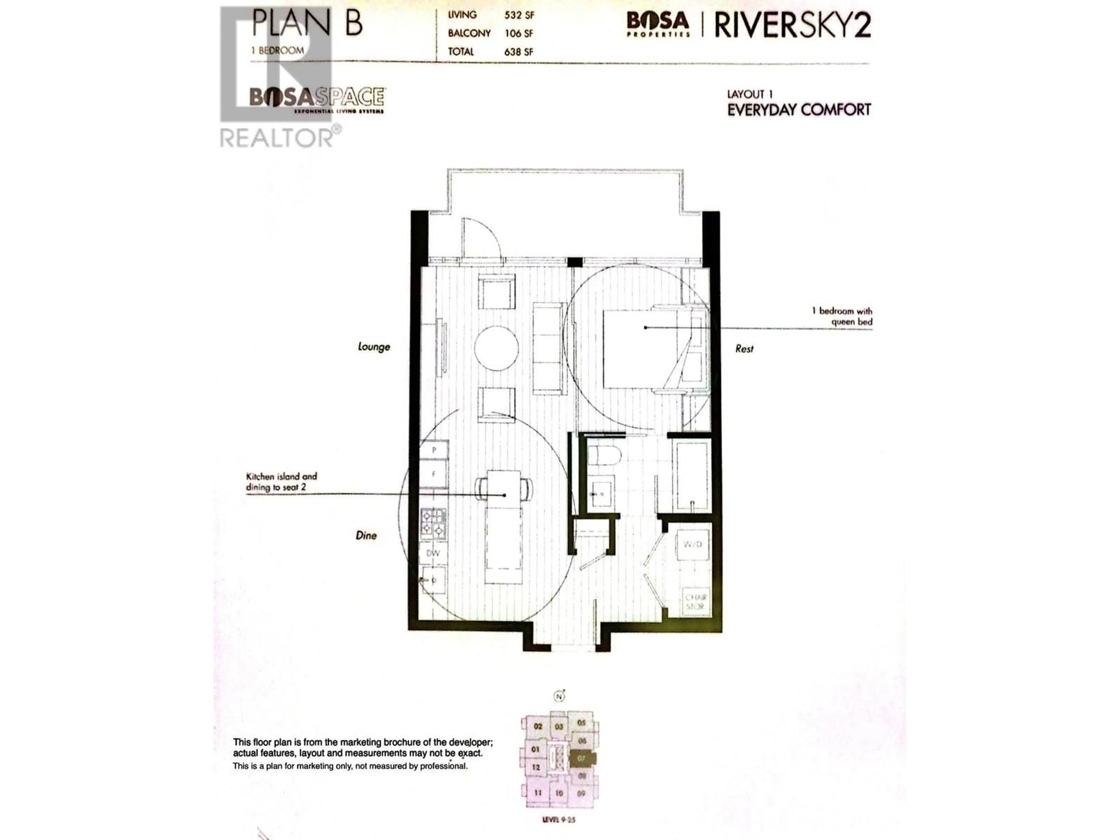 Floor plan for 1007 988 QUAYSIDE DRIVE, New Westminster British Columbia V3M0L5