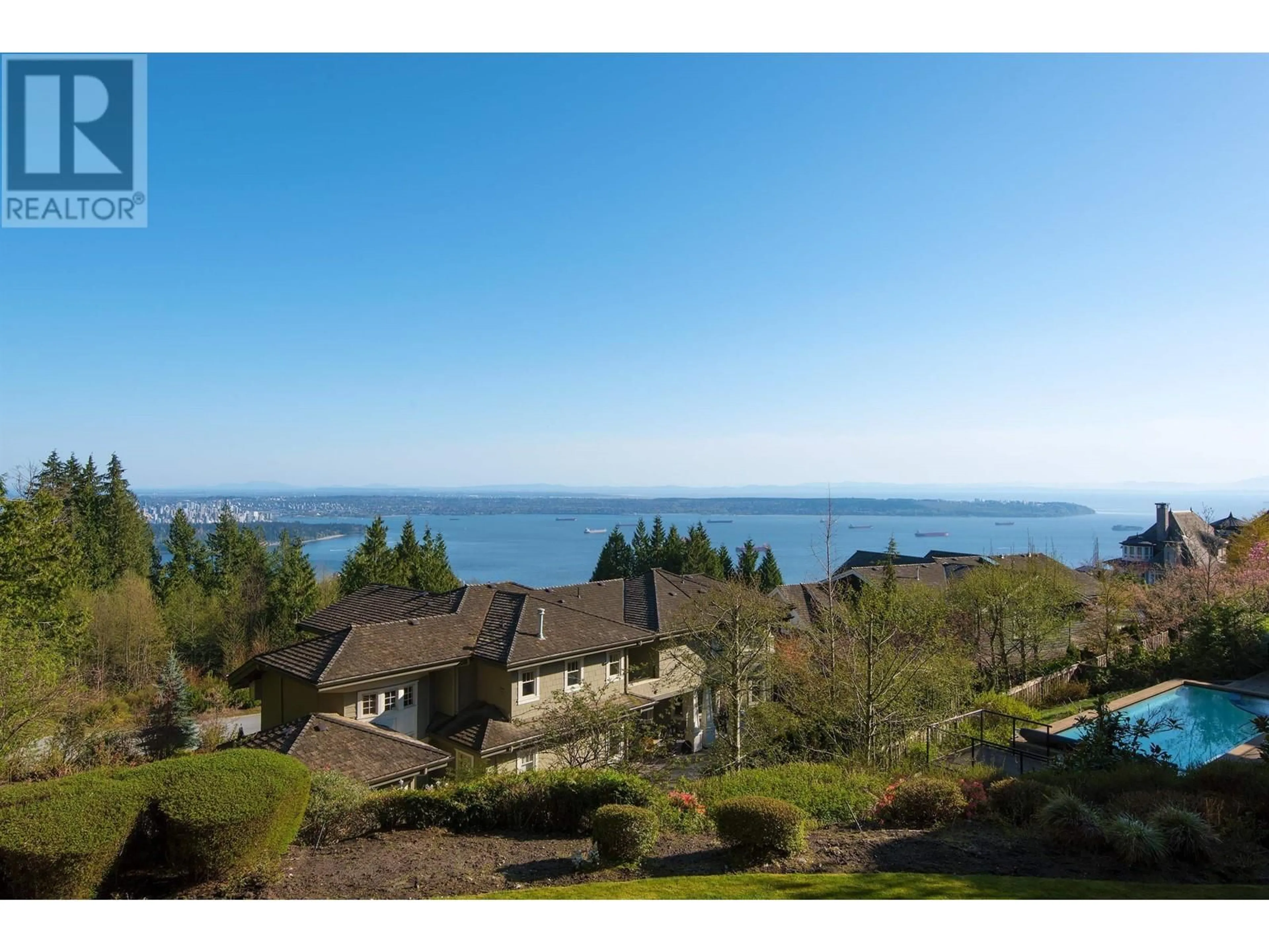 A pic from outside/outdoor area/front of a property/back of a property/a pic from drone, water/lake/river/ocean view for 2307 KADLEC COURT, West Vancouver British Columbia V7S3K3