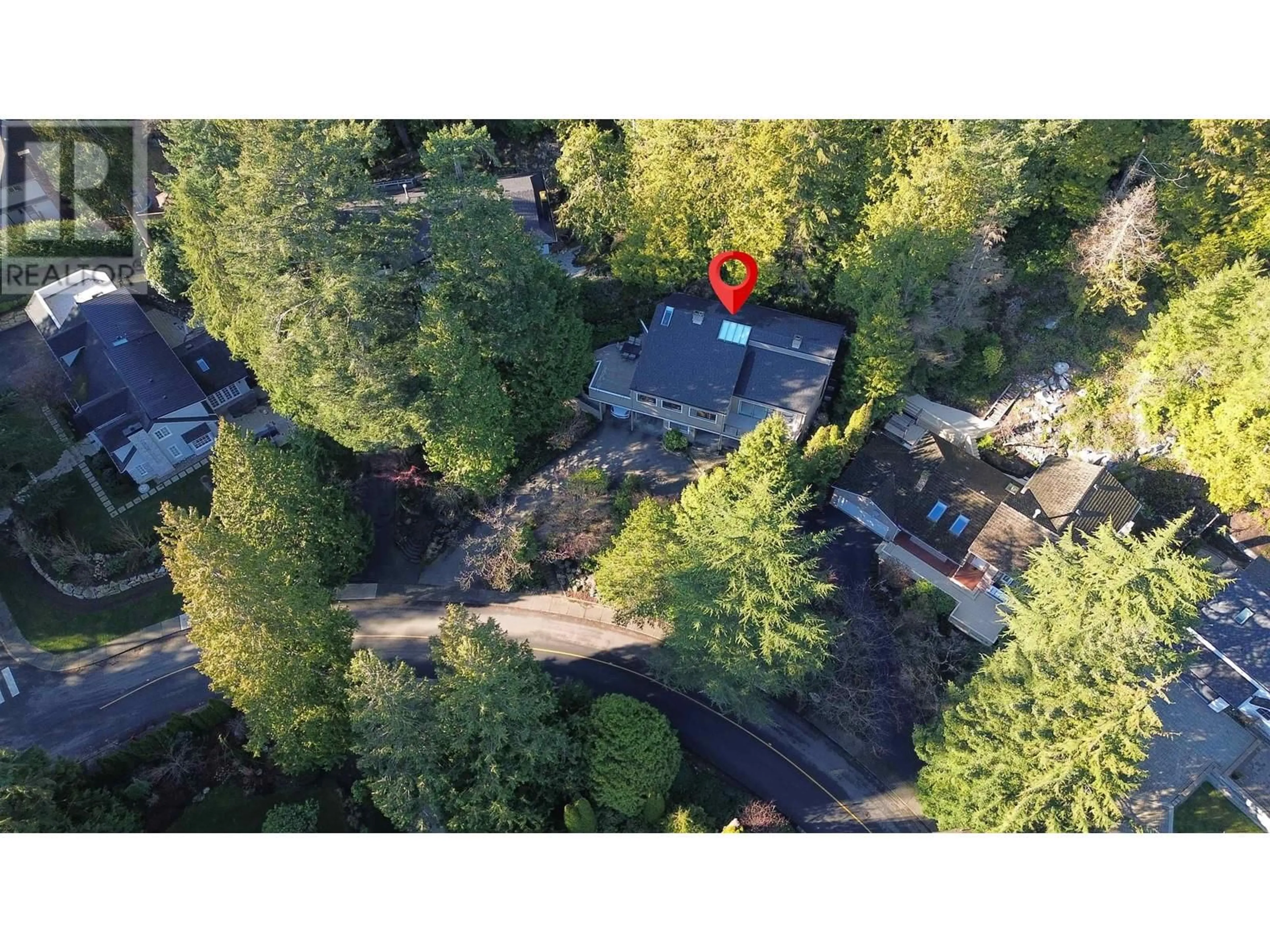 A pic from outside/outdoor area/front of a property/back of a property/a pic from drone, forest/trees view for 4623 CAULFEILD DRIVE, West Vancouver British Columbia V7W1E9