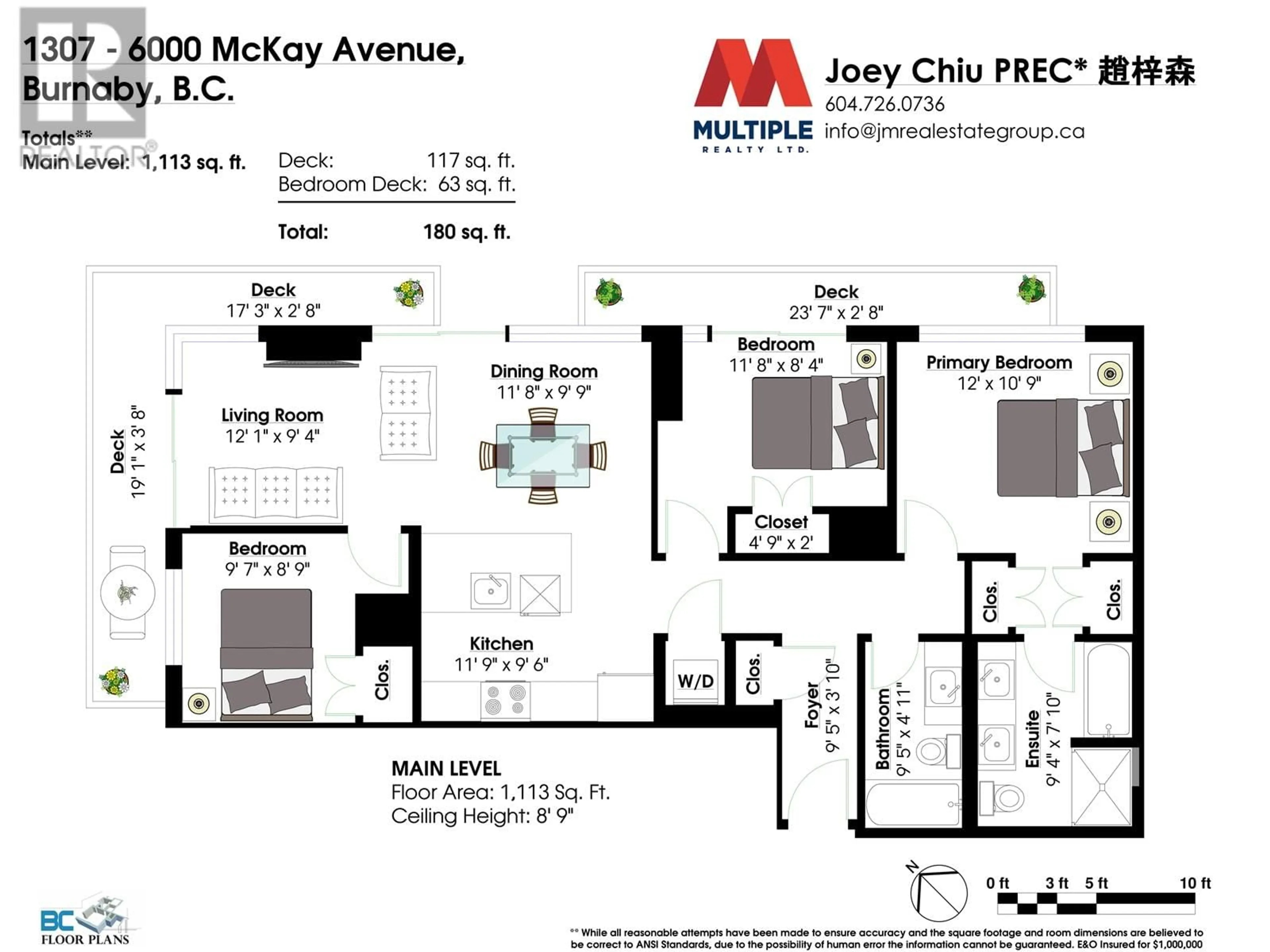 Floor plan for 1307 6000 MCKAY AVENUE, Burnaby British Columbia V5H0K2