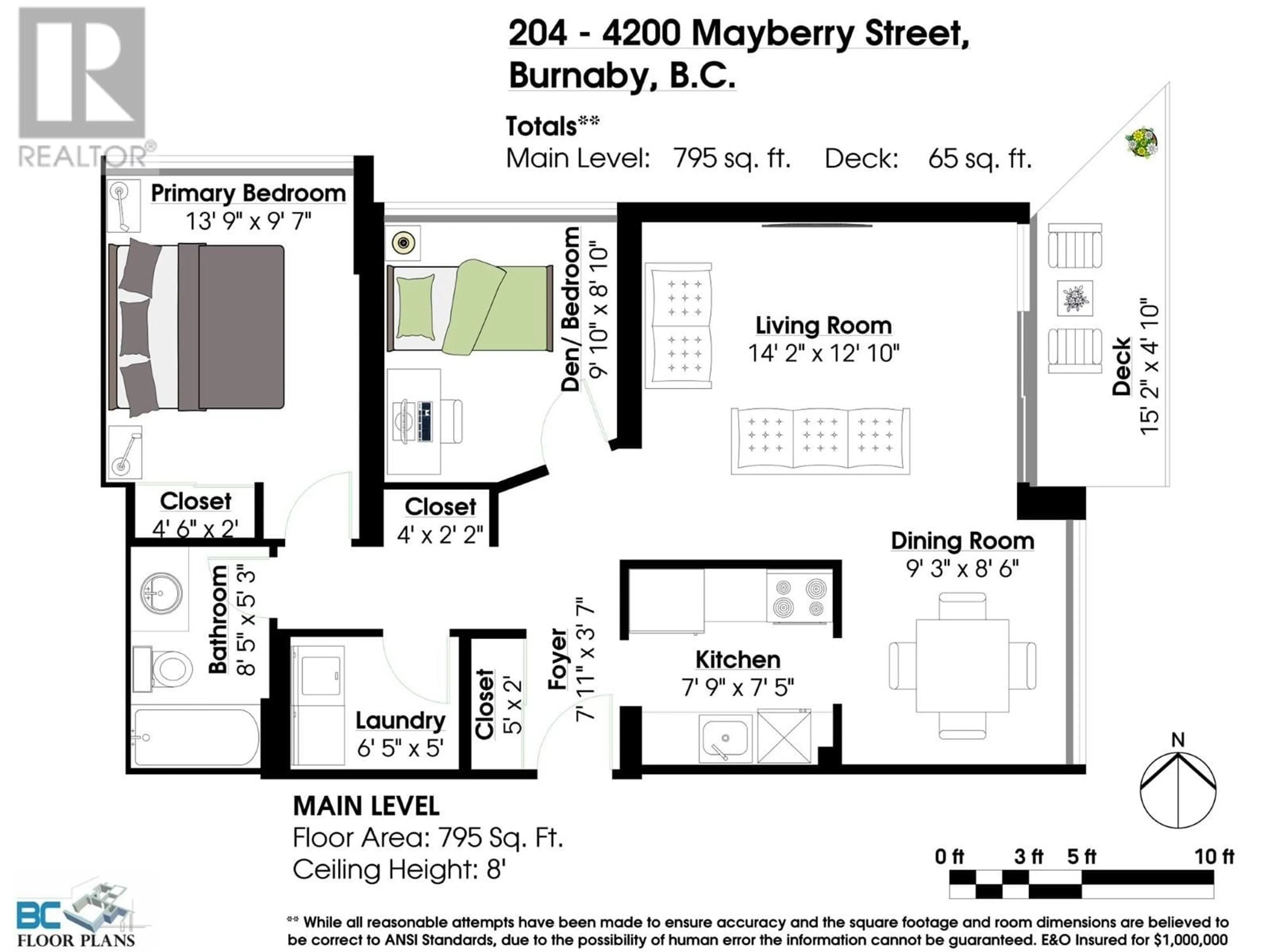 Floor plan for 204 4200 MAYBERRY STREET, Burnaby British Columbia V5H4A7