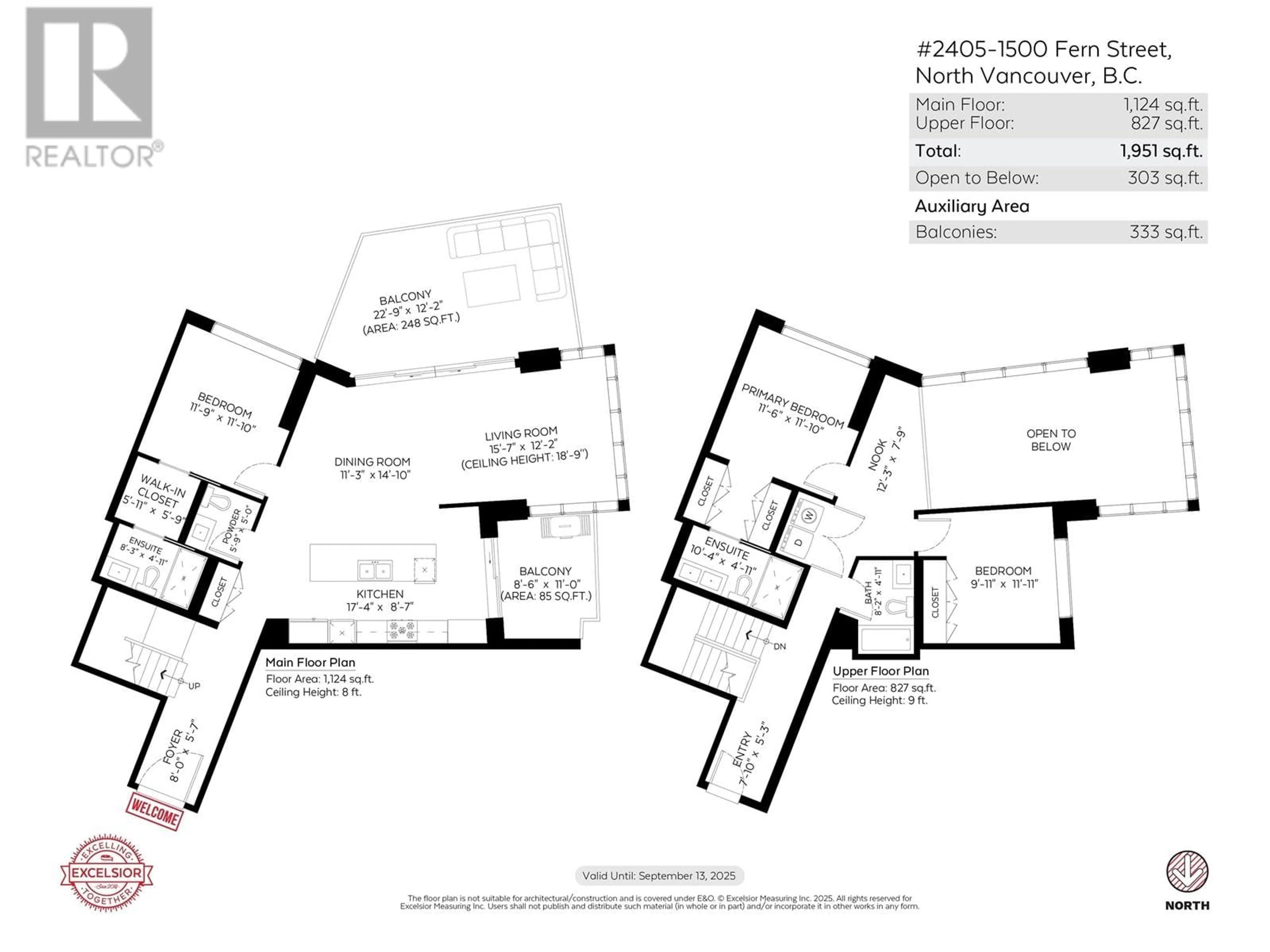 Floor plan for 2405 - 1500 FERN STREET, North Vancouver British Columbia V7J0E6
