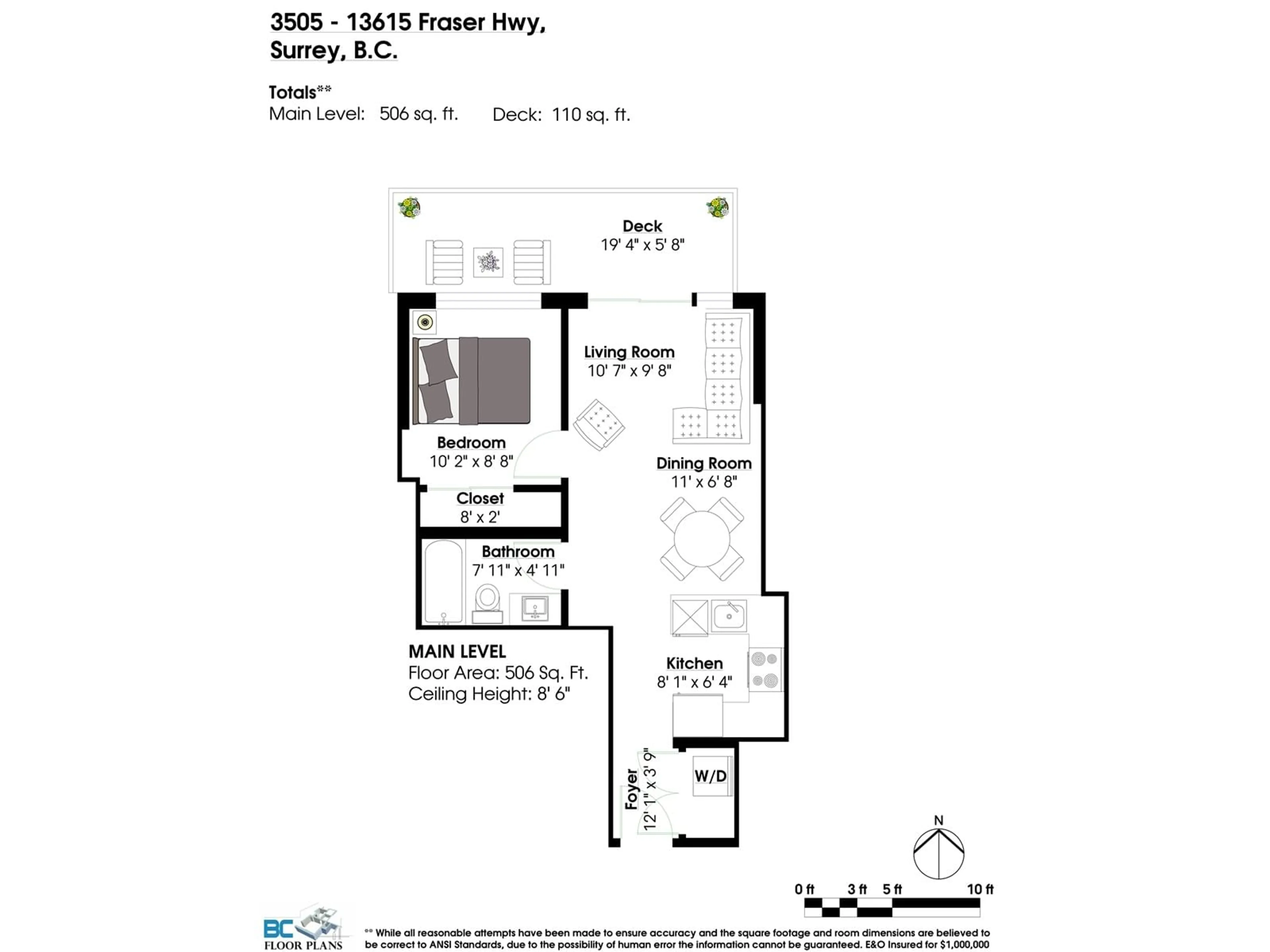 Floor plan for 3505 13615 FRASER HIGHWAY, Surrey British Columbia V3T0P7