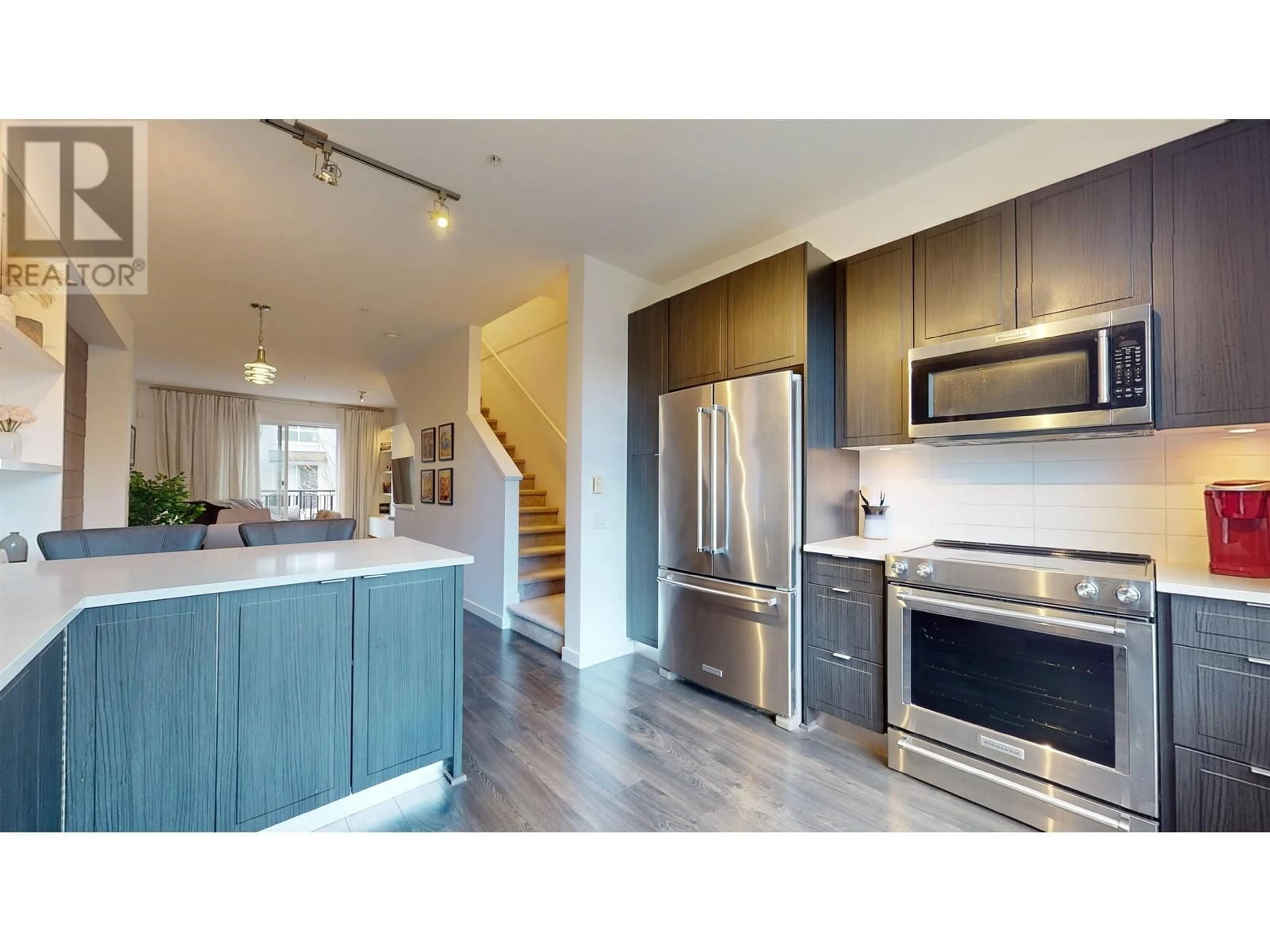 Open concept kitchen, wood/laminate floor for 4 2332 RANGER LANE, Port Coquitlam British Columbia V3B0J4