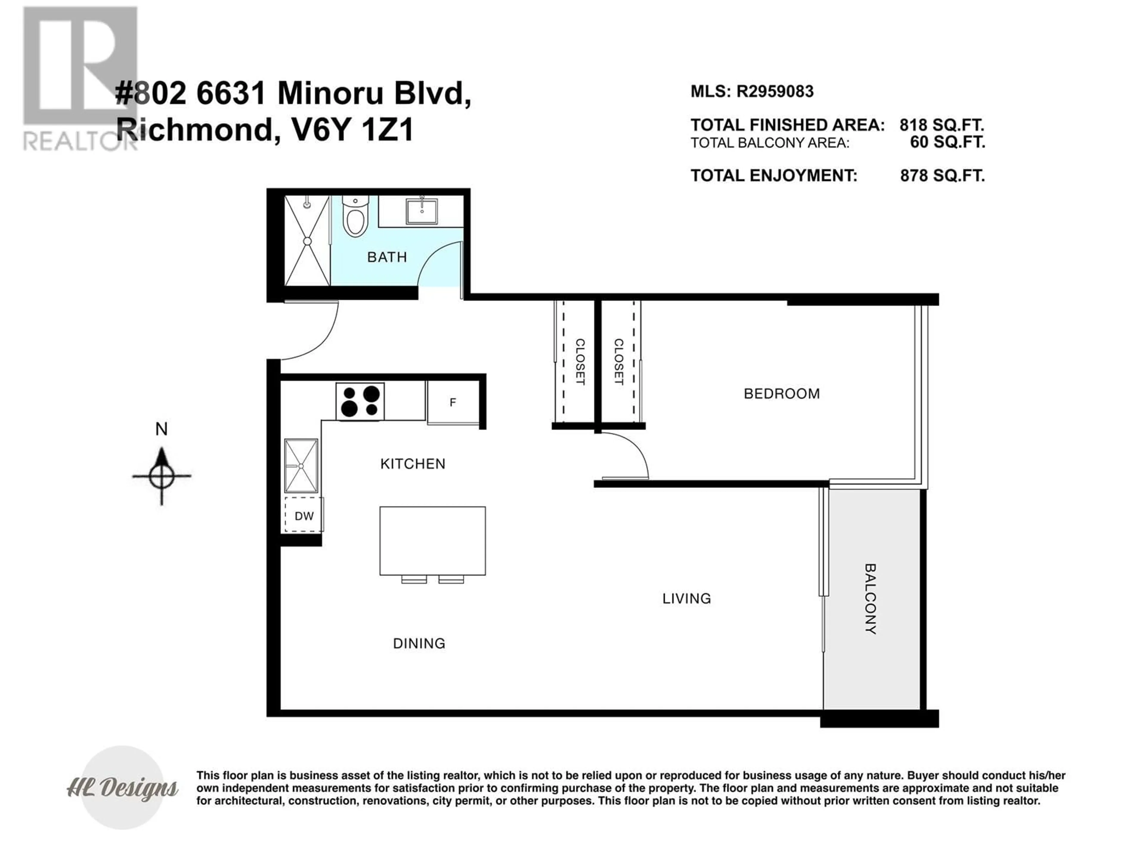 Floor plan for 802 6631 MINORU BOULEVARD, Richmond British Columbia V6Y1Z1