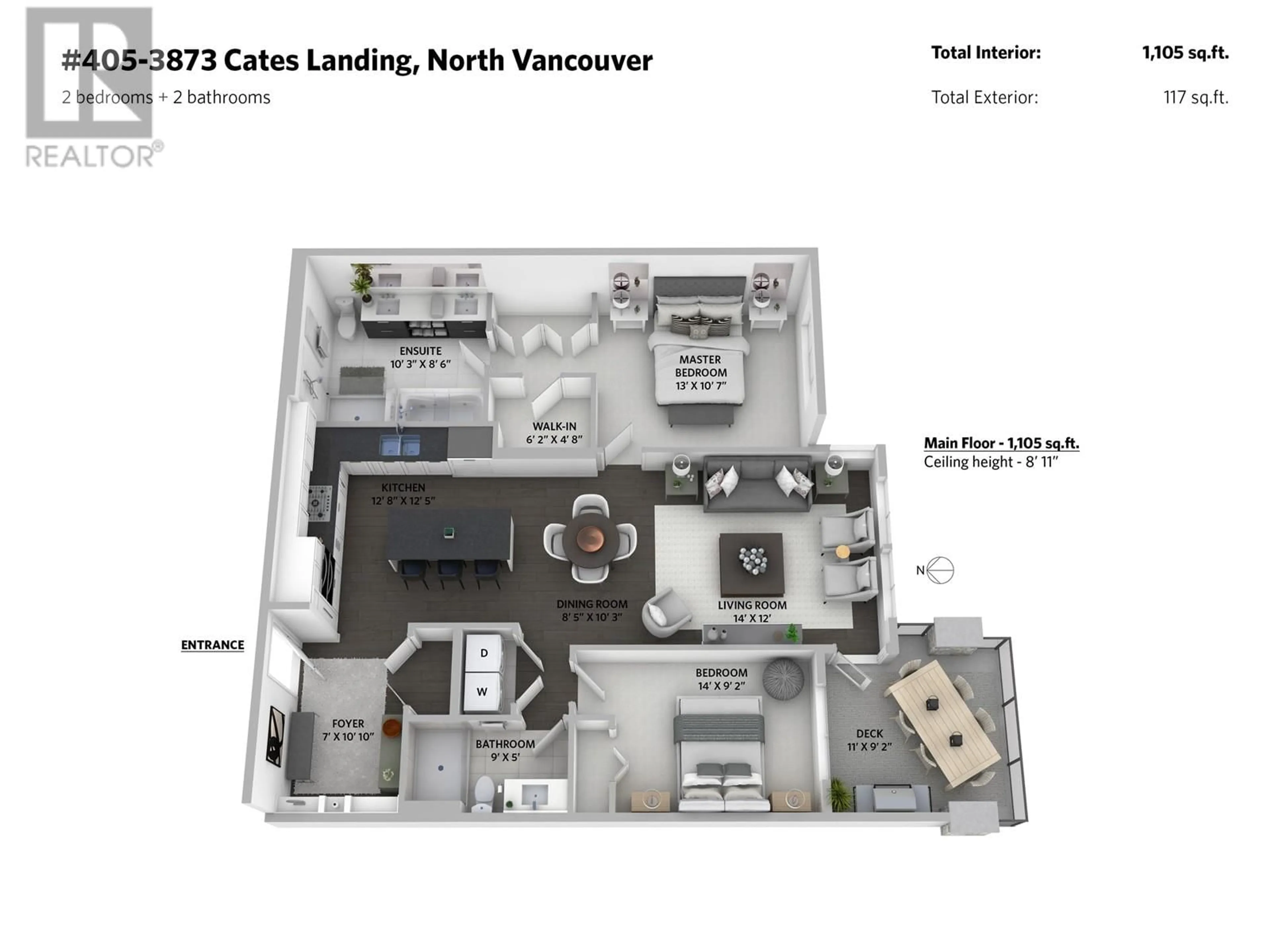 Floor plan for 405 3873 CATES LANDING WAY, North Vancouver British Columbia V7G0A6