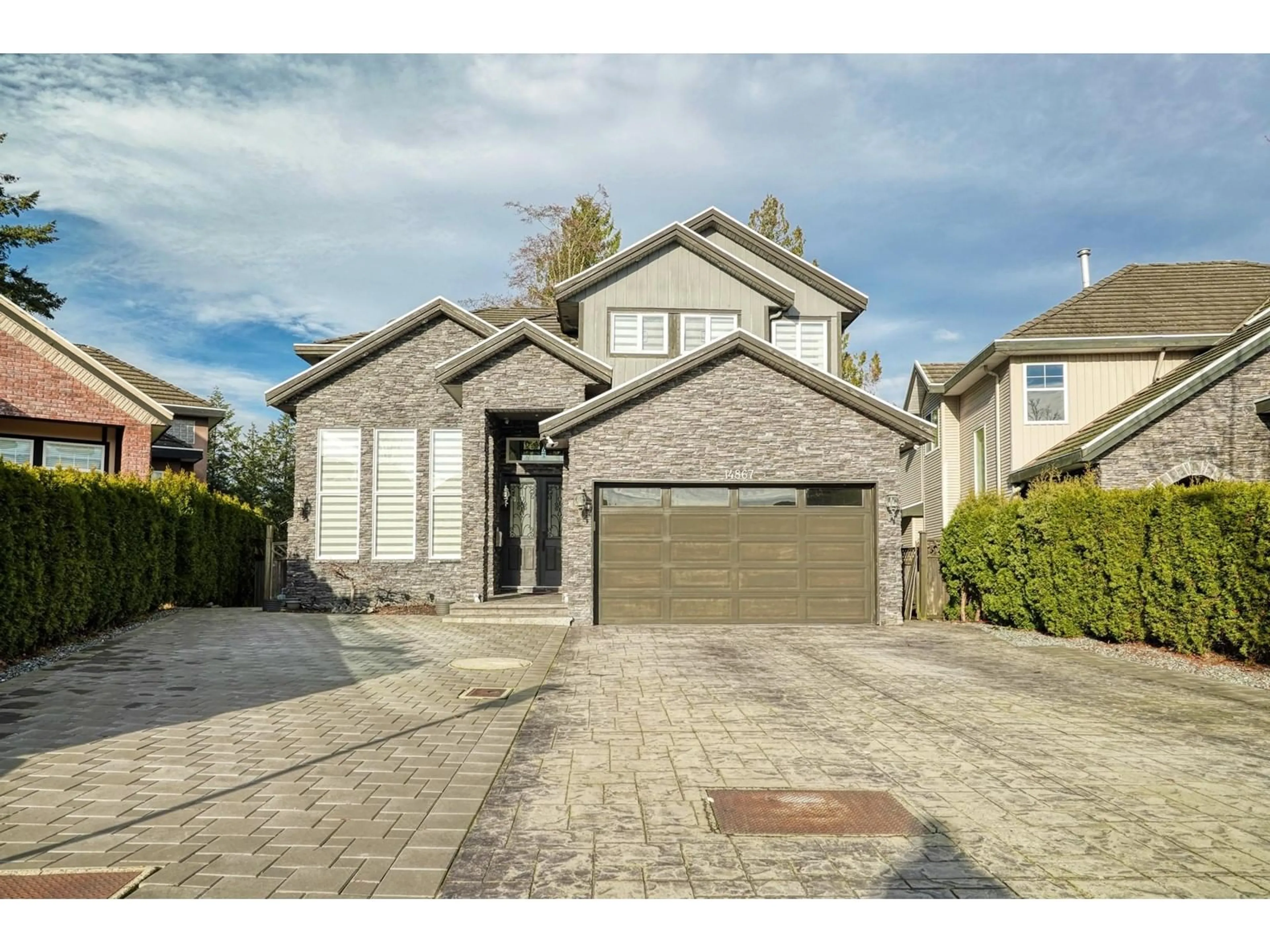 Home with brick exterior material, street for 14867 76A AVENUE, Surrey British Columbia V3S1S3