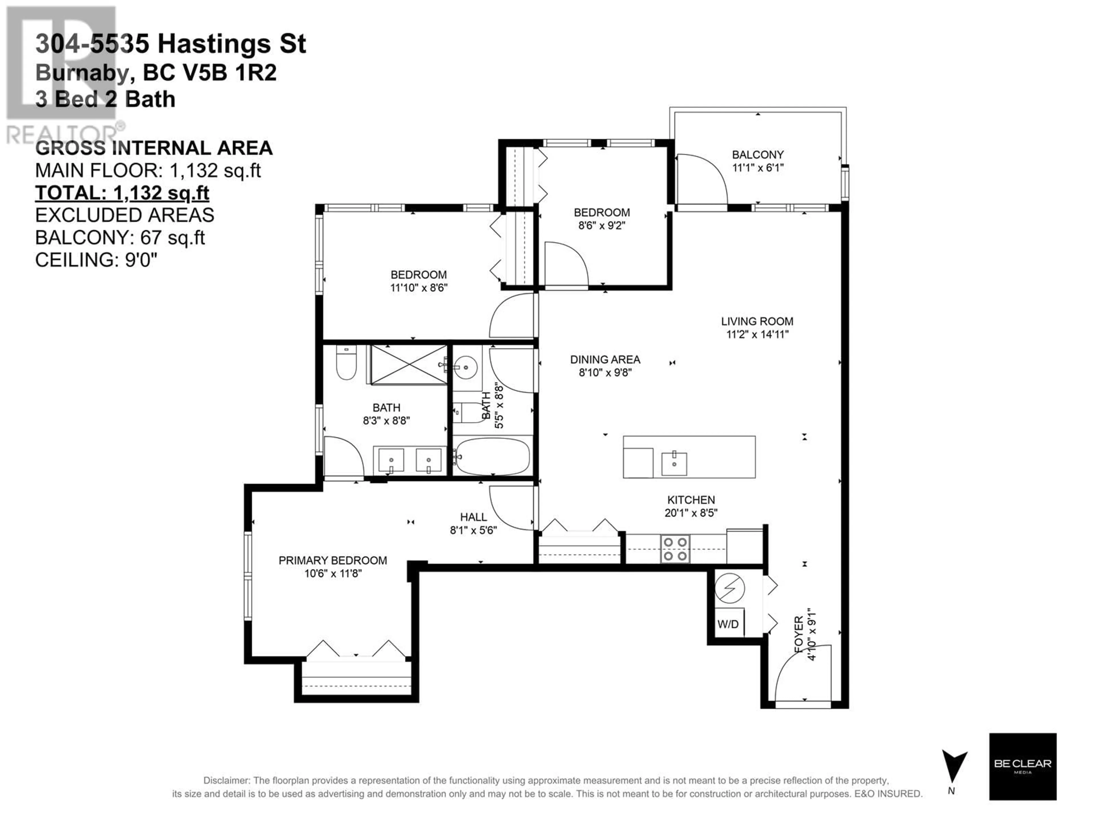 Floor plan for 304 5535 HASTINGS STREET, Burnaby British Columbia V5B1R2