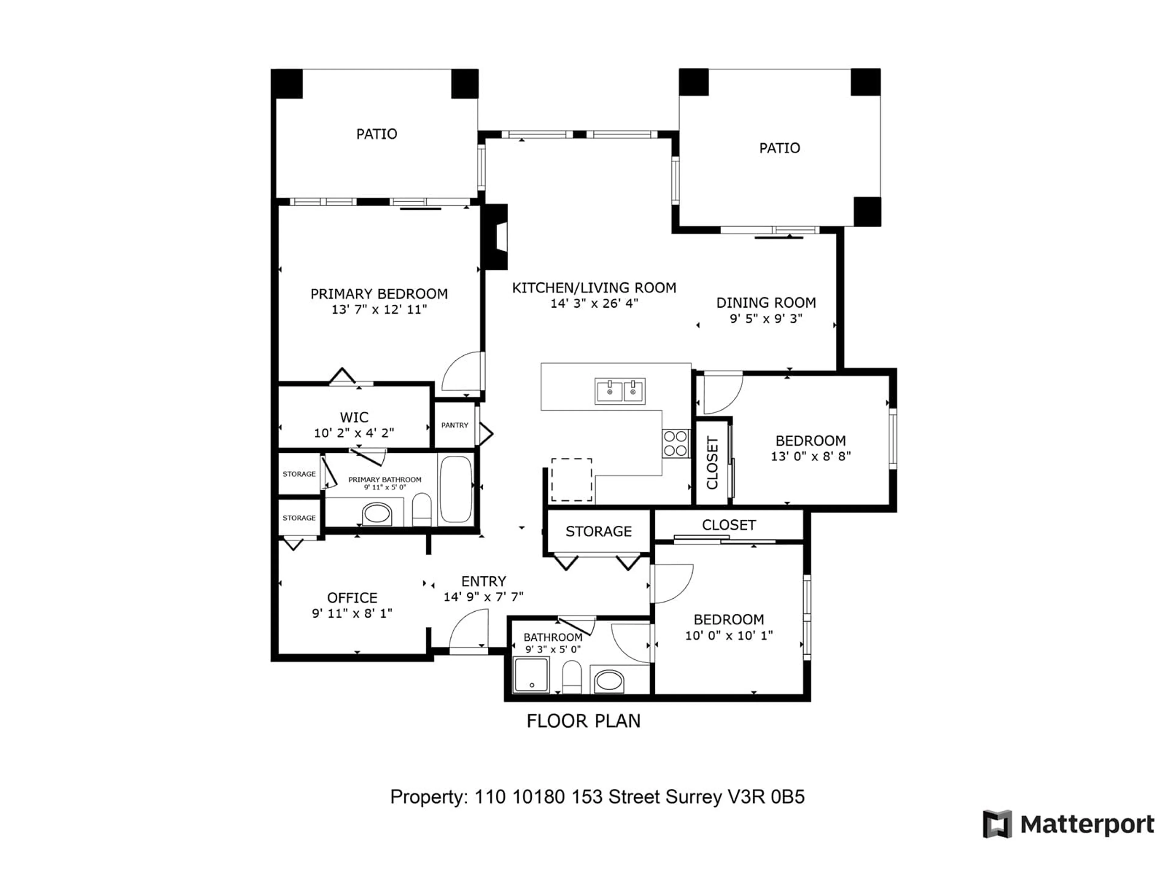 Floor plan for 110 10180 153 STREET, Surrey British Columbia V3R0B5