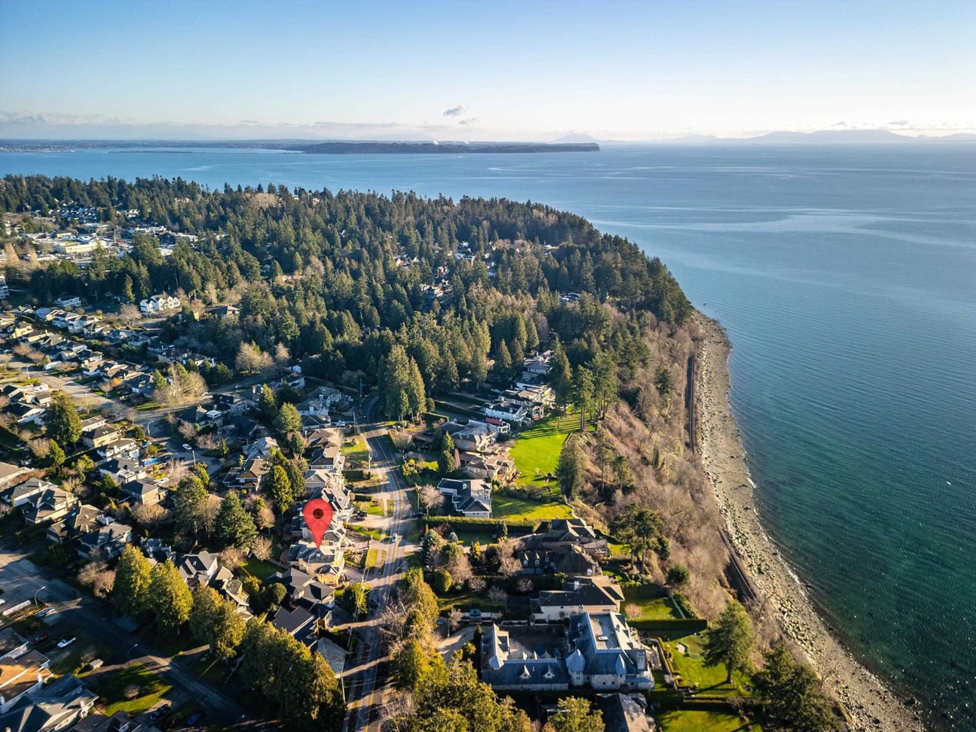 A pic from outside/outdoor area/front of a property/back of a property/a pic from drone, water/lake/river/ocean view for 1768 OCEAN PARK, Surrey British Columbia V4A3L9
