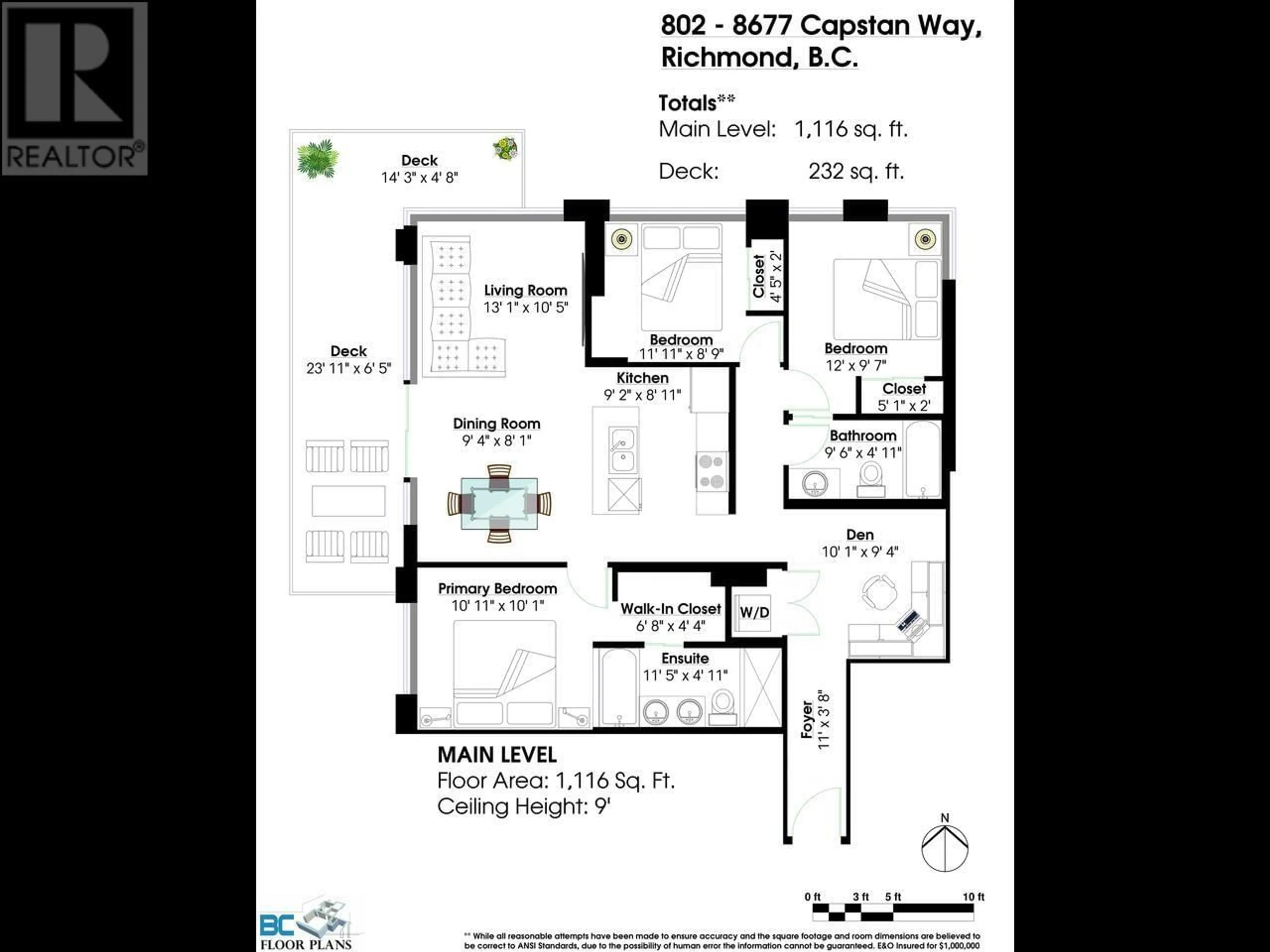 Floor plan for 802 - 8677 CAPSTAN WAY, Richmond British Columbia V6X0N6