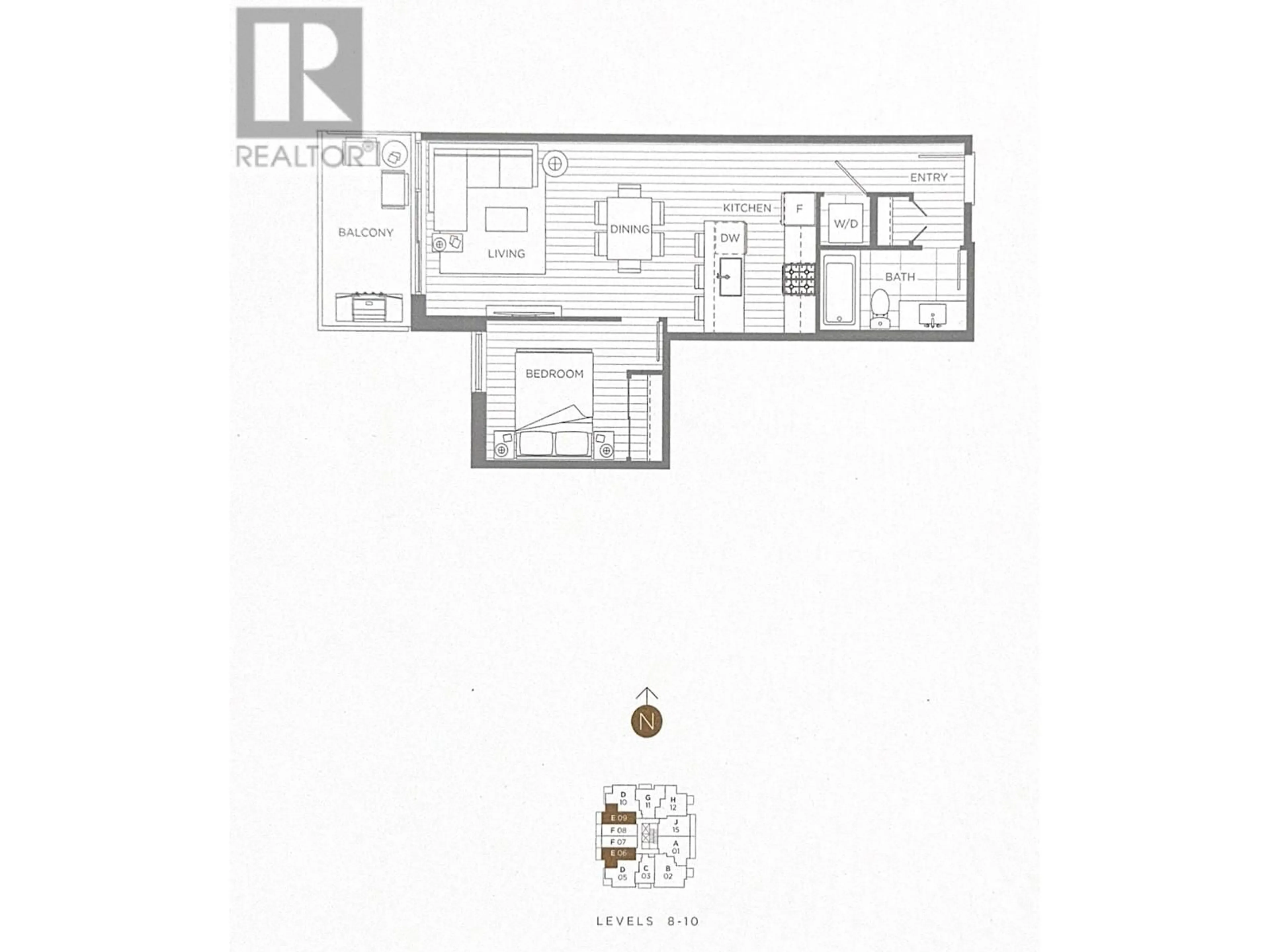 Floor plan for 909 5580 NO. 3 ROAD, Richmond British Columbia V6X0R8