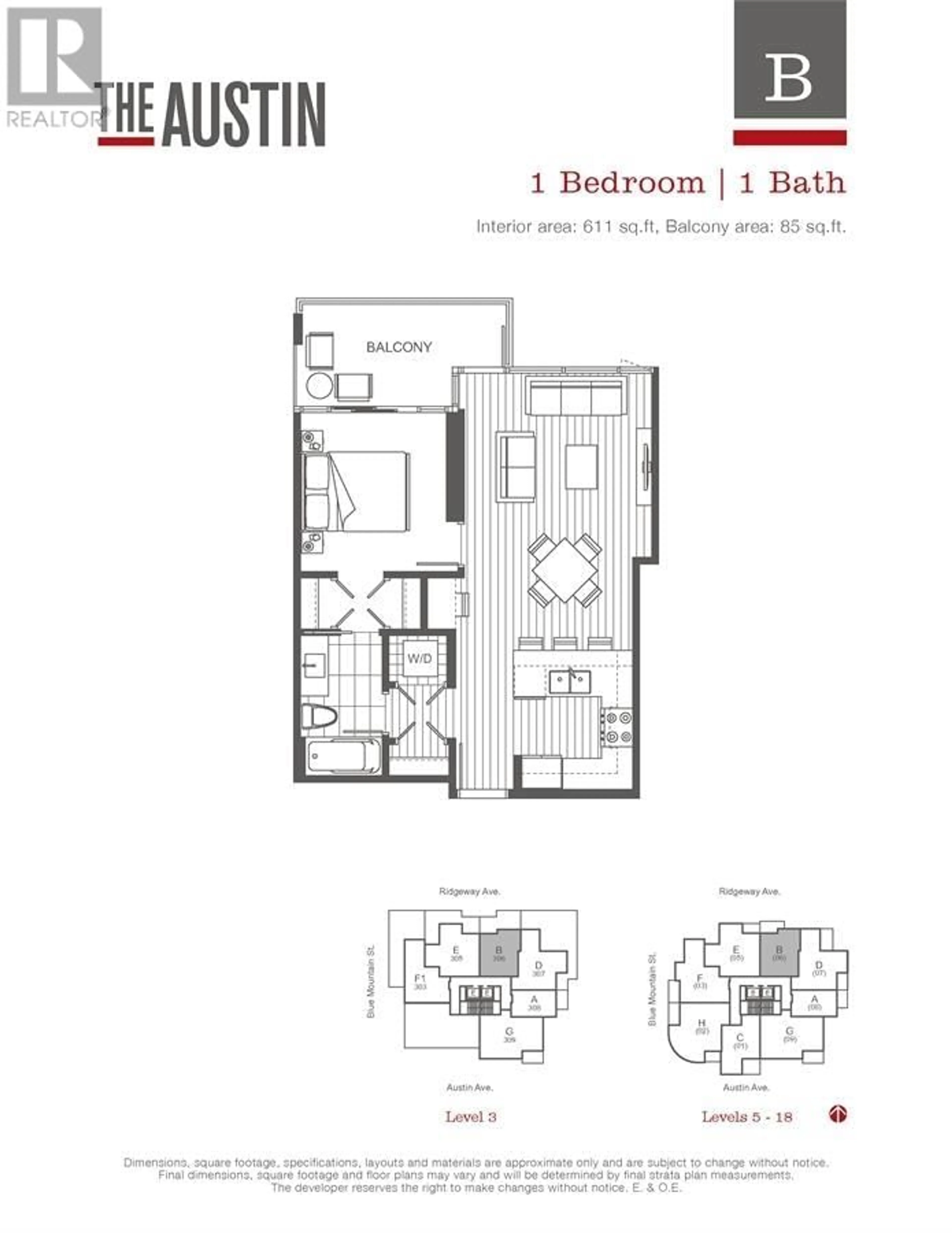 Floor plan for 501 958 RIDGEWAY AVENUE, Coquitlam British Columbia V3K0C5