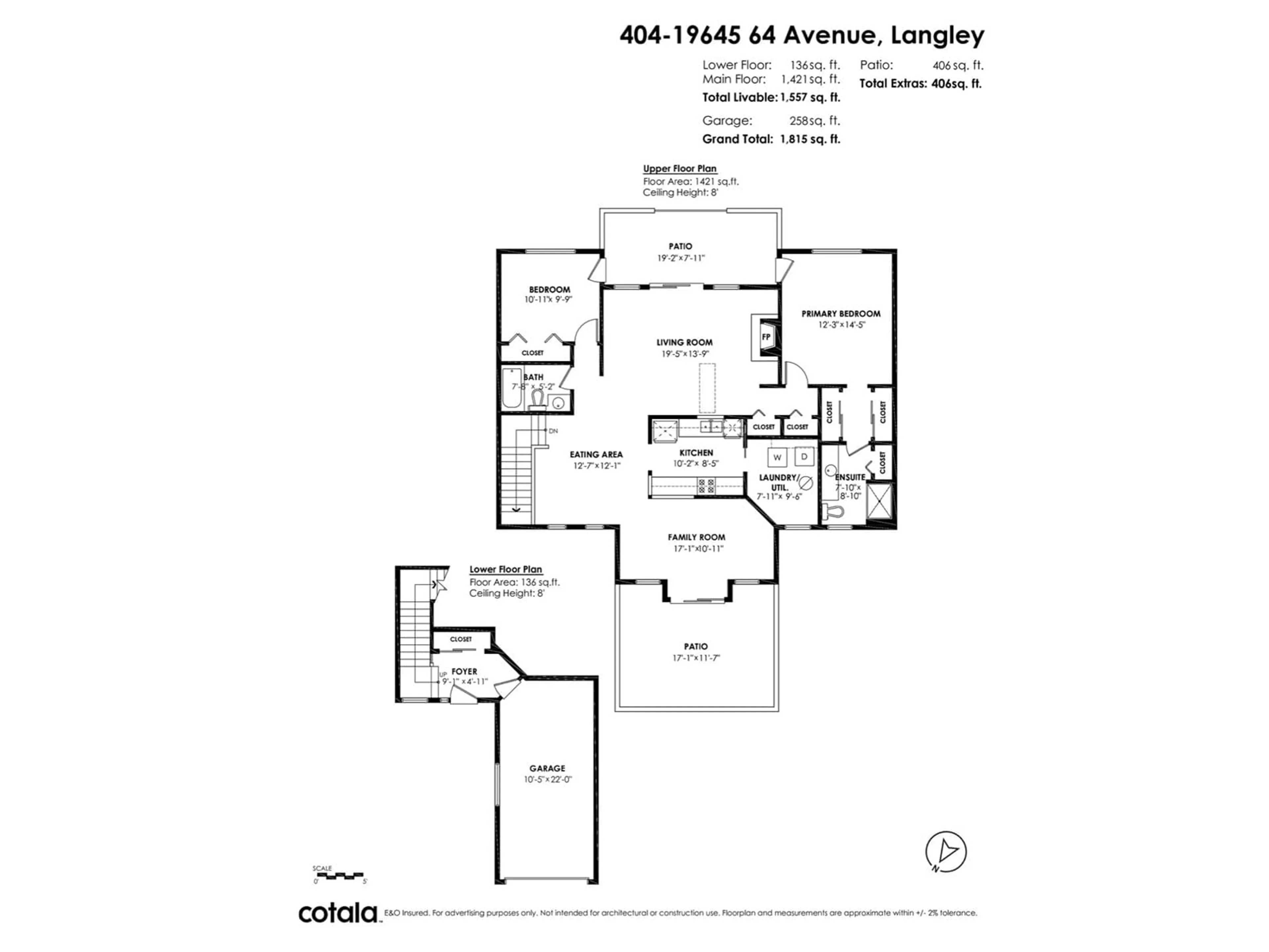 Floor plan for 404 - 19645 64, Langley British Columbia V2Y1L2