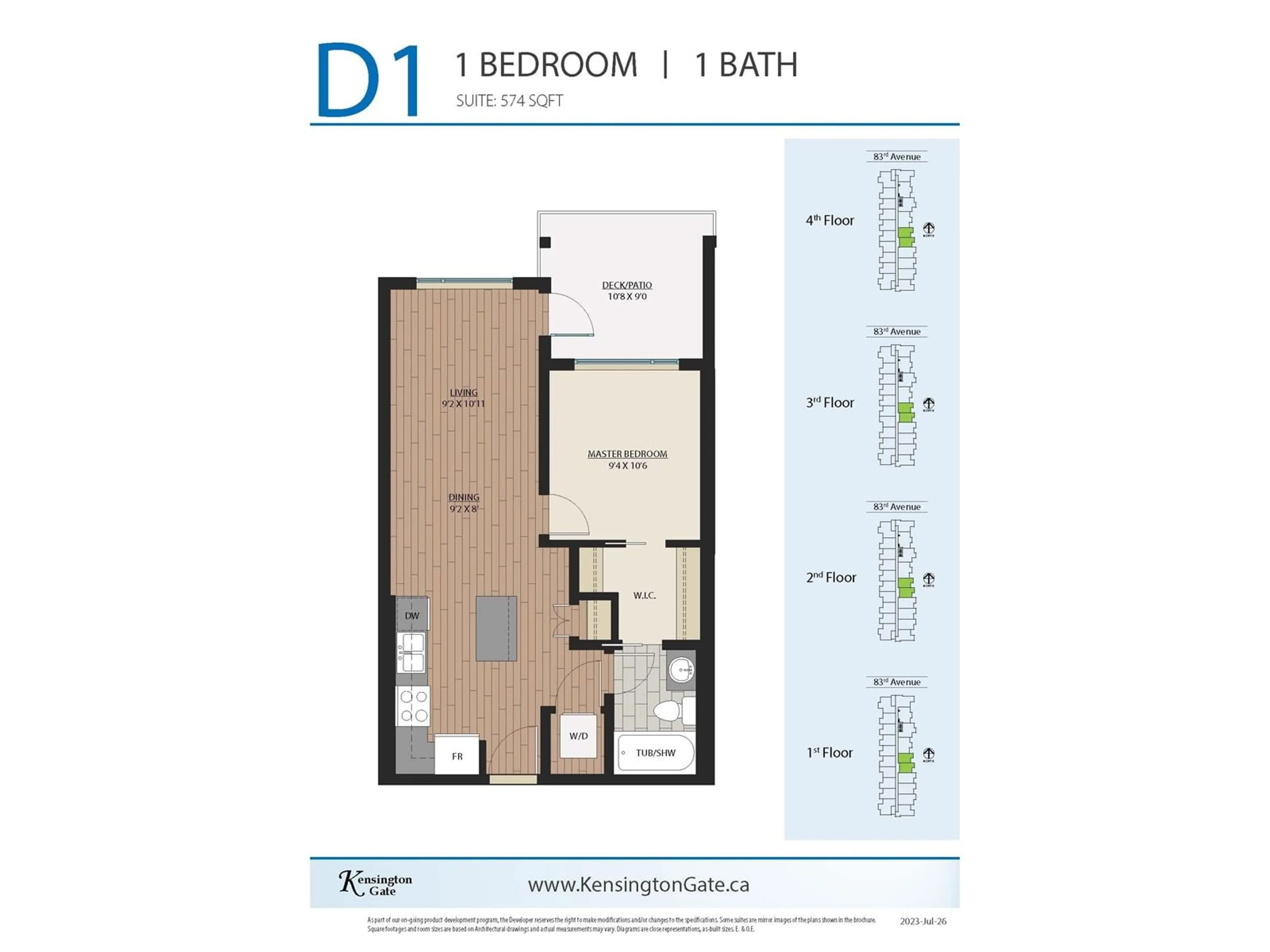 Floor plan for 103 20926 83 AVENUE, Langley British Columbia V2Y3Y9