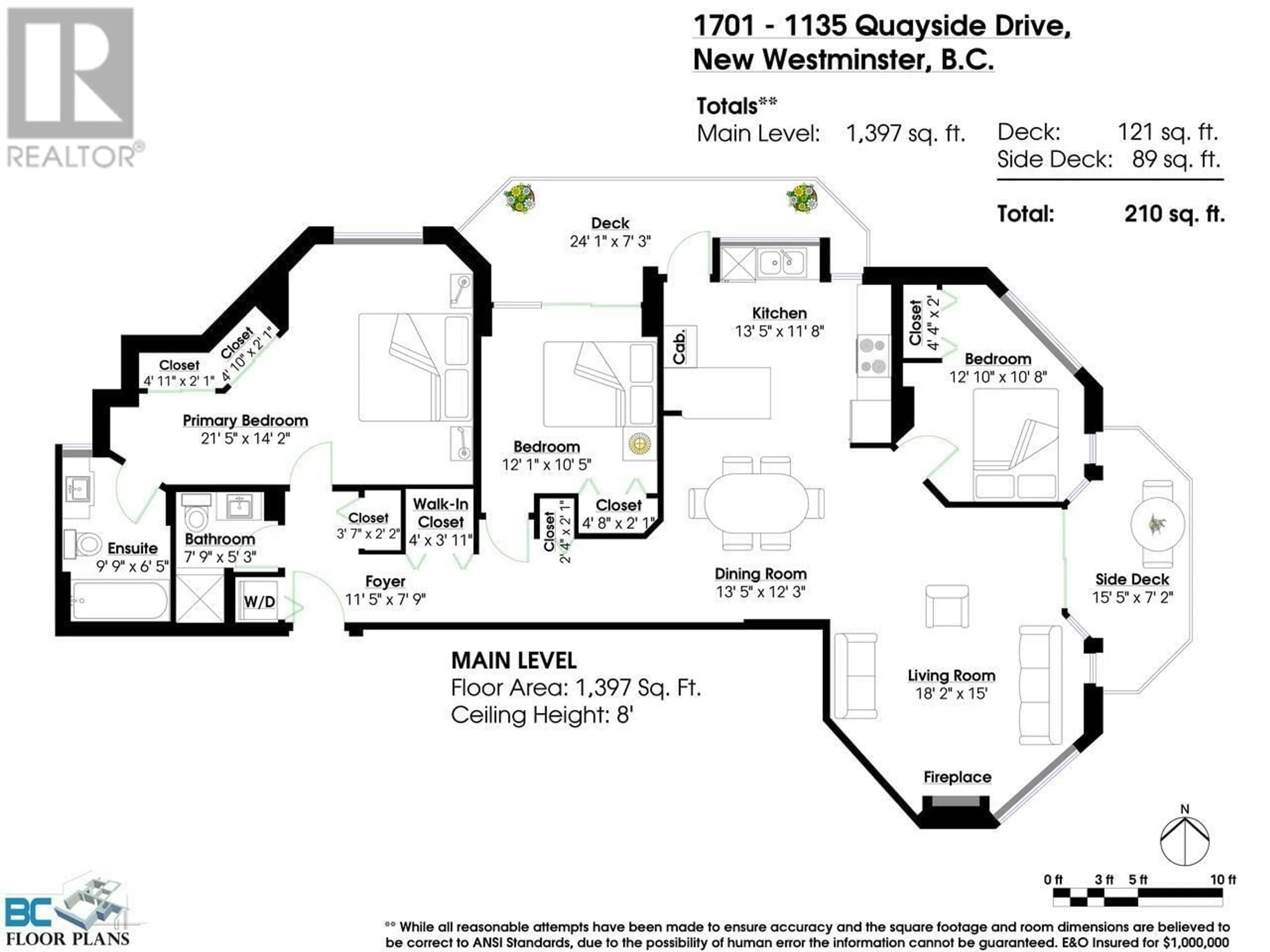 Floor plan for 1701 1135 QUAYSIDE DRIVE, New Westminster British Columbia V3M6J4