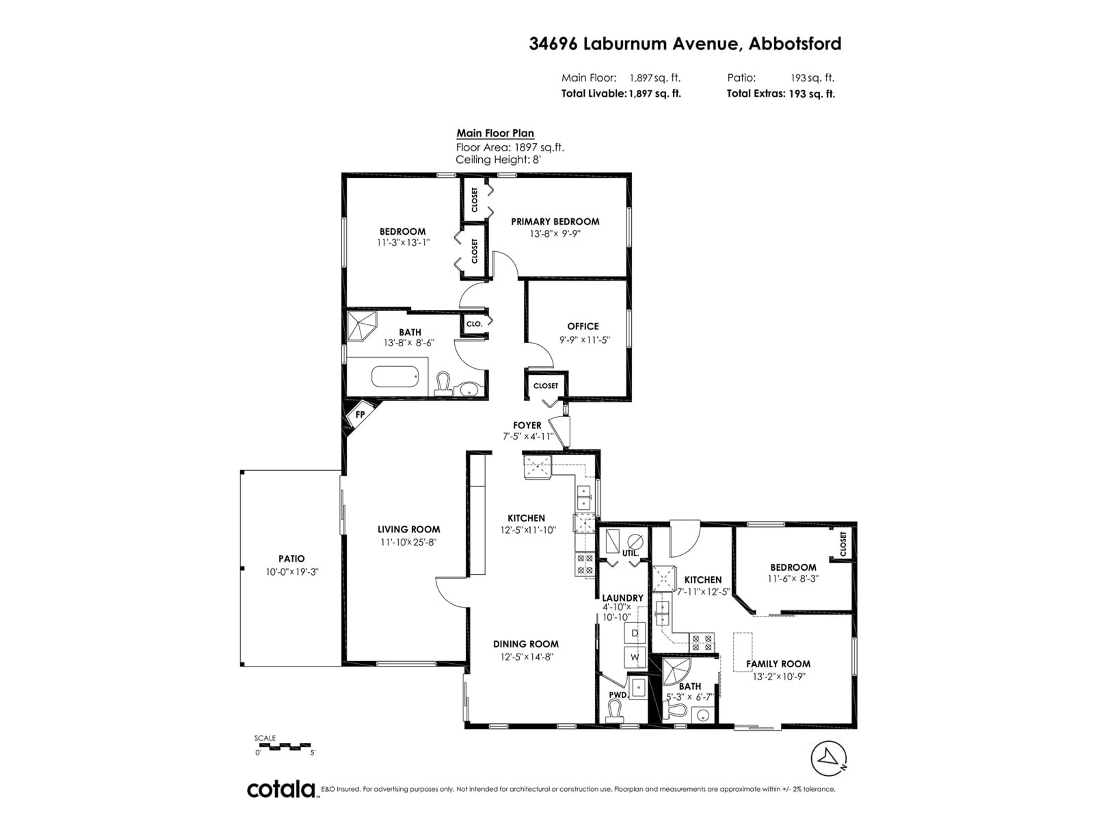 Floor plan for 34696 LABURNUM AVENUE, Abbotsford British Columbia V2S5J2