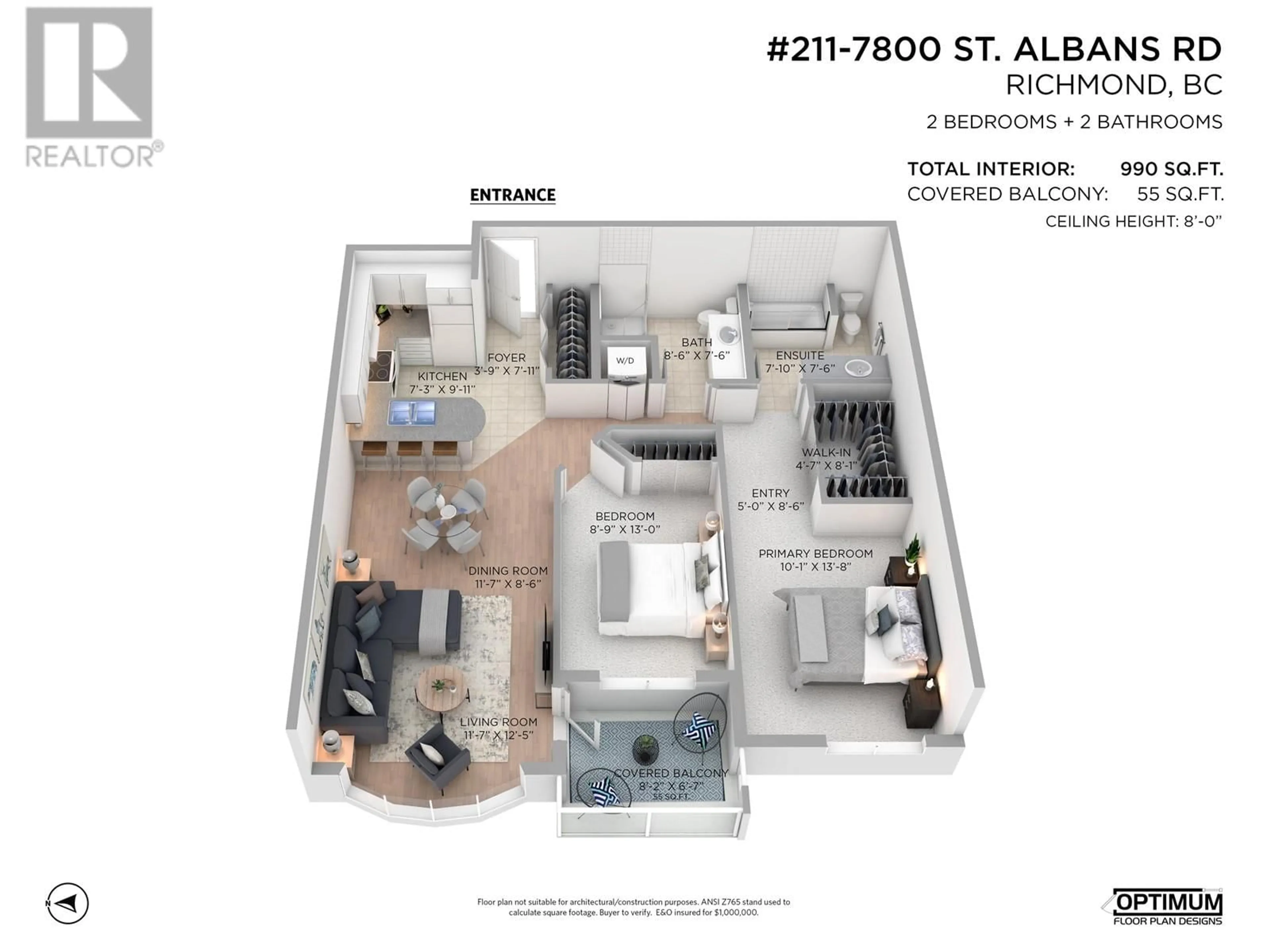 Floor plan for 211 7800 ST. ALBANS ROAD, Richmond British Columbia V6Y3Y5