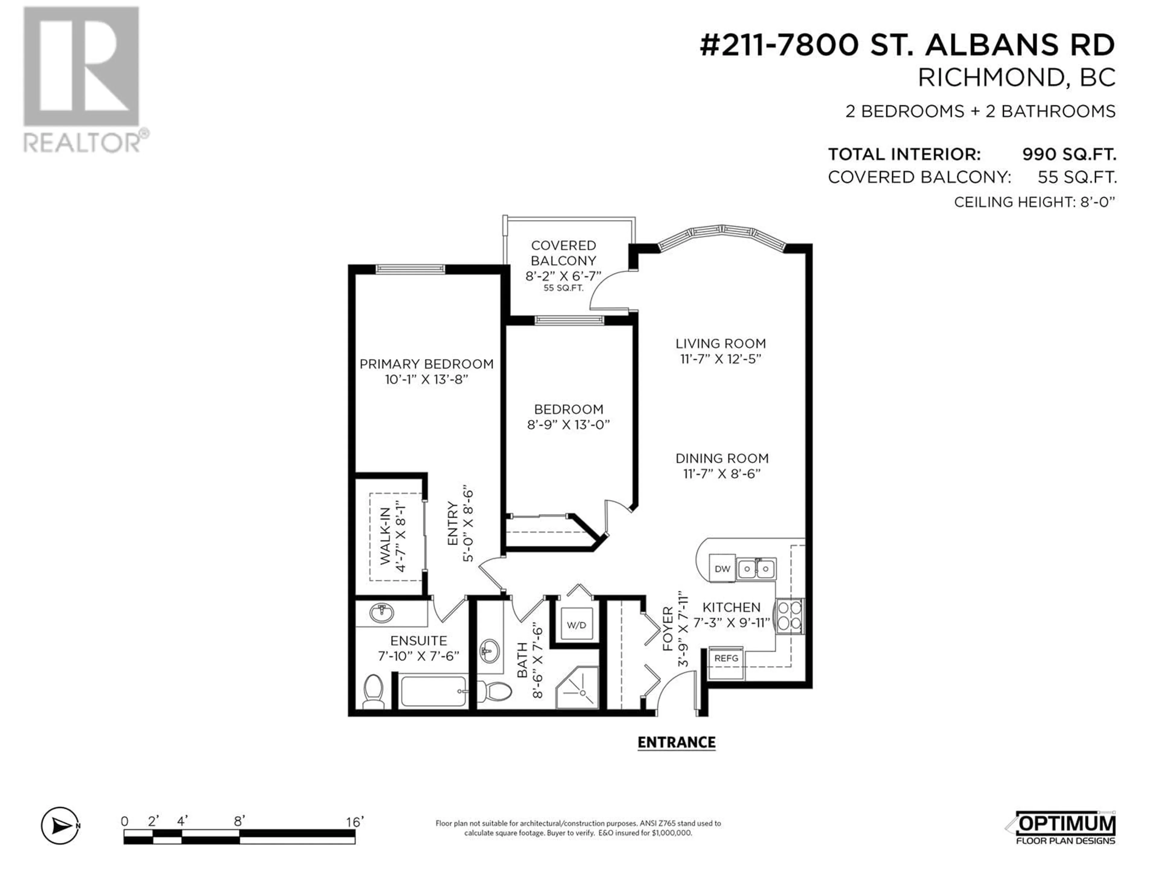 Floor plan for 211 7800 ST. ALBANS ROAD, Richmond British Columbia V6Y3Y5