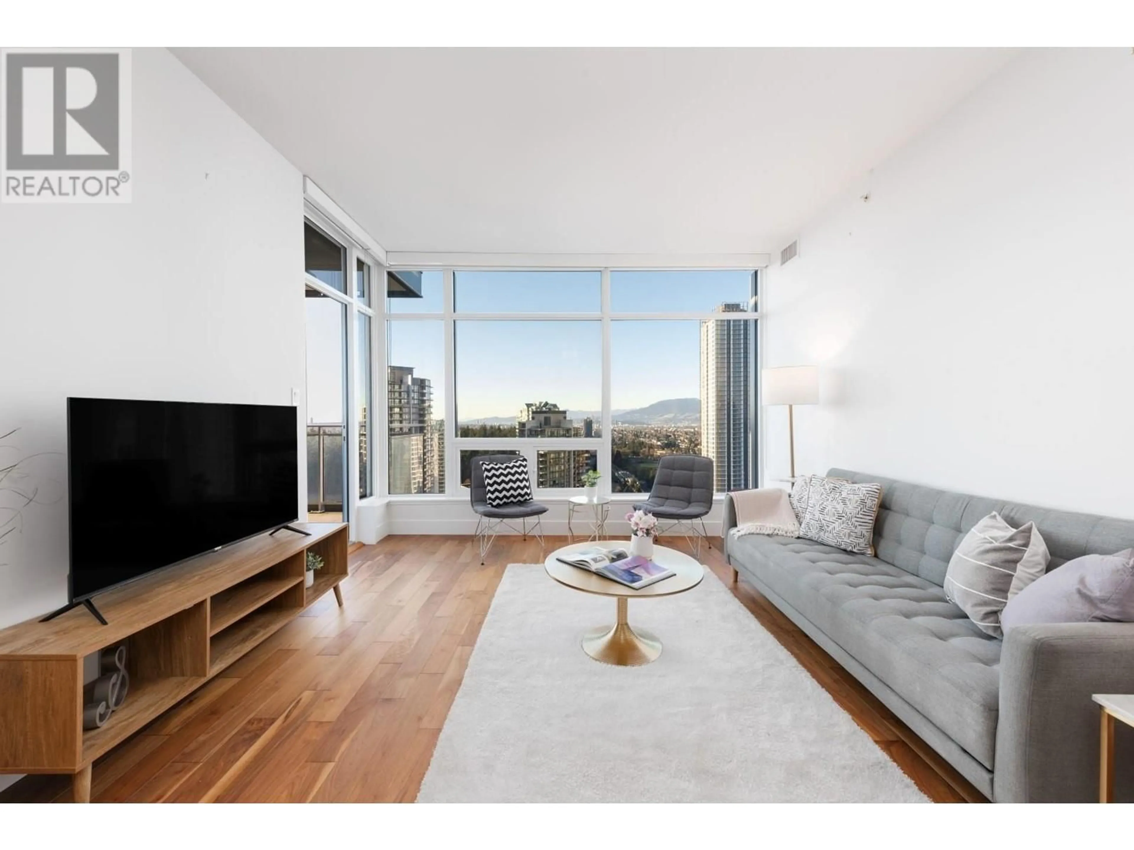 Living room with furniture, wood/laminate floor for 2301 - 4360 BERESFORD STREET, Burnaby British Columbia V5H0G2