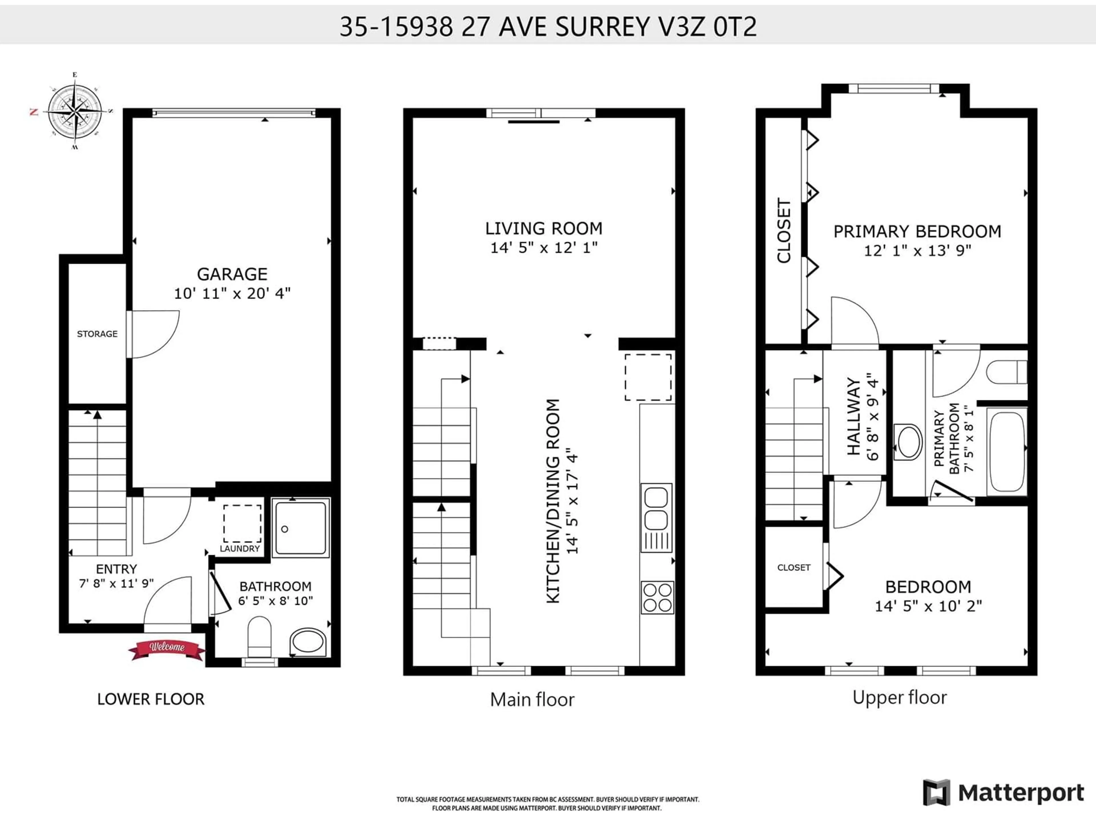 Floor plan for 35 15938 27 AVENUE, Surrey British Columbia V3Z0T2