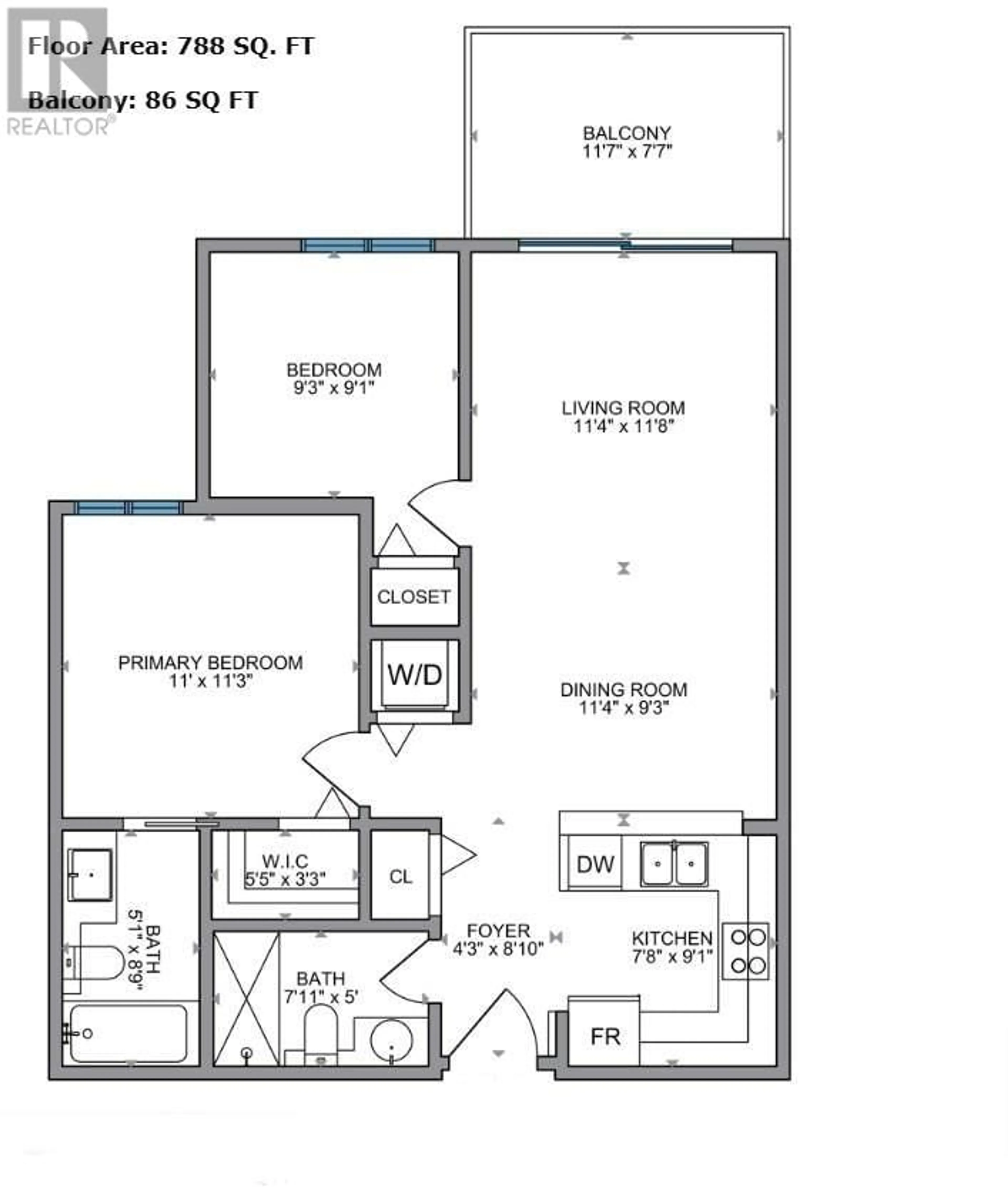 Floor plan for 407 7428 BYRNEPARK WALK, Burnaby British Columbia V3N0B4