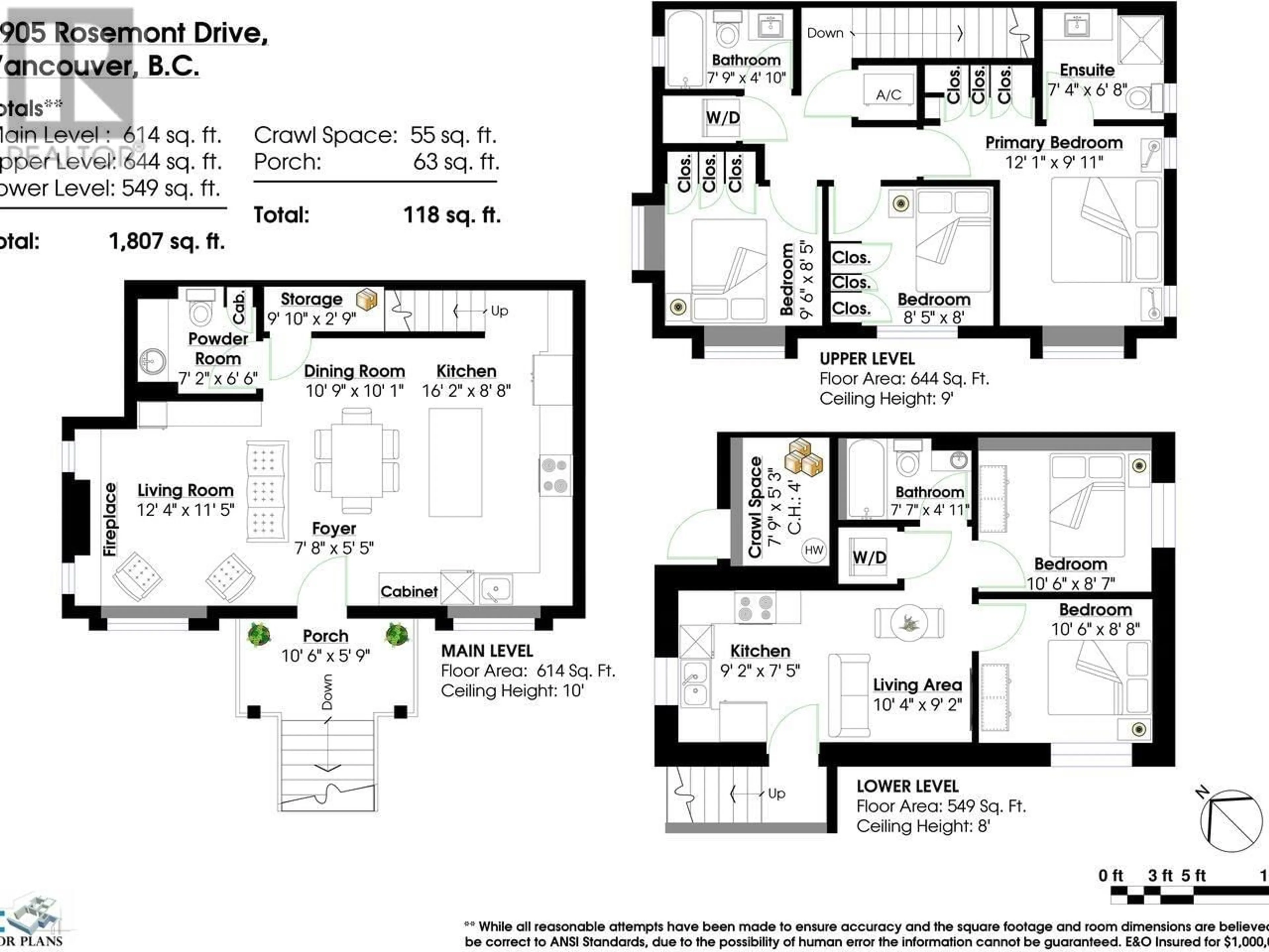 Floor plan for 2905 ROSEMONT DRIVE, Vancouver British Columbia V5S2C7