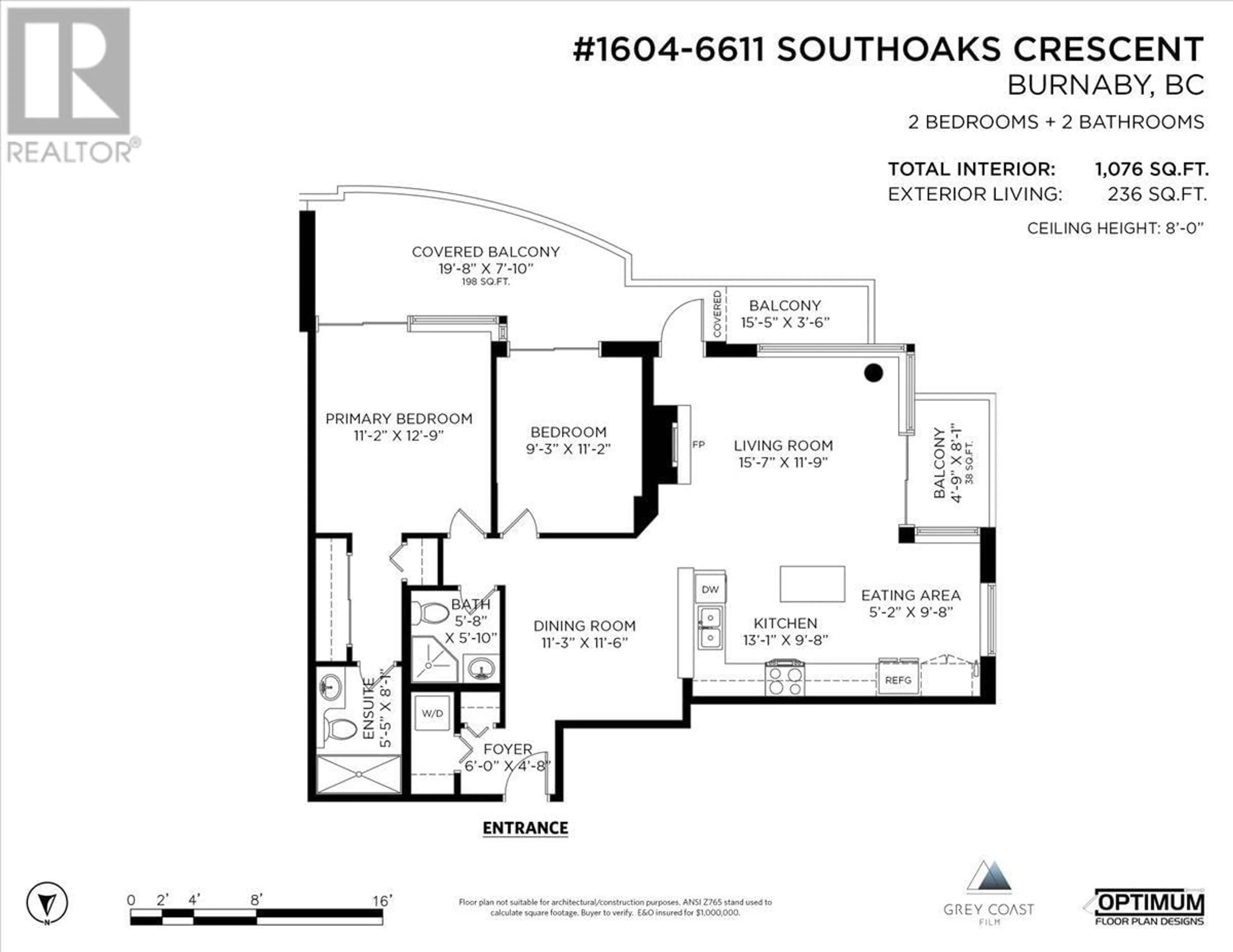 Floor plan for 1604 6611 SOUTHOAKS CRESCENT, Burnaby British Columbia V5E4L5