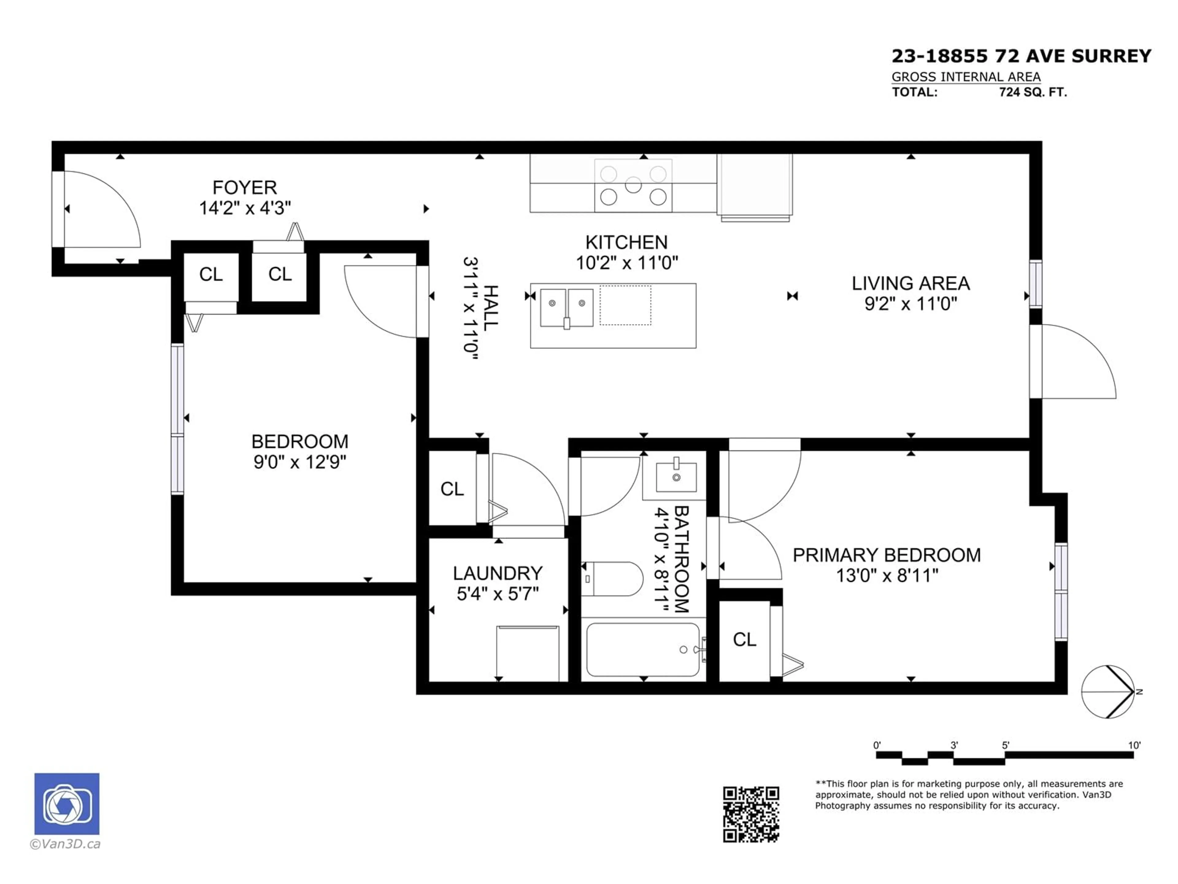 Floor plan for 23 18855 72 AVENUE, Surrey British Columbia V4N6X2