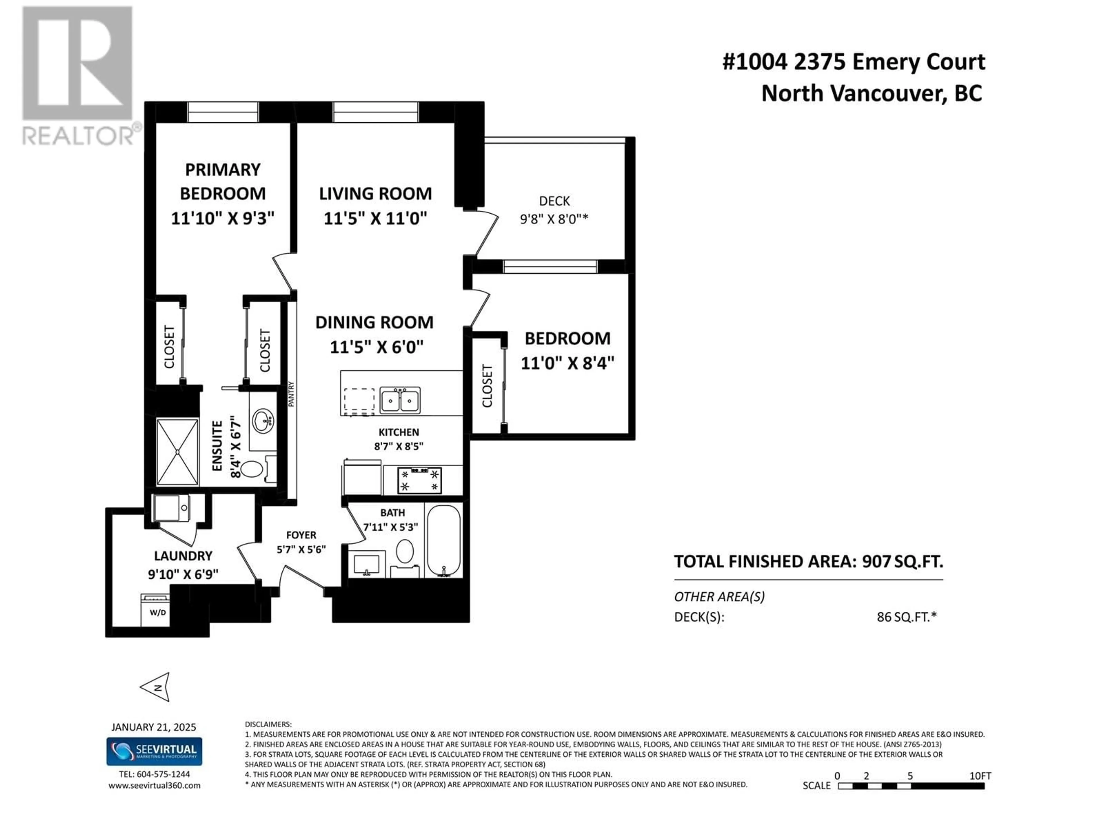 Floor plan for 1004 2375 EMERY COURT, North Vancouver British Columbia V7J0E9