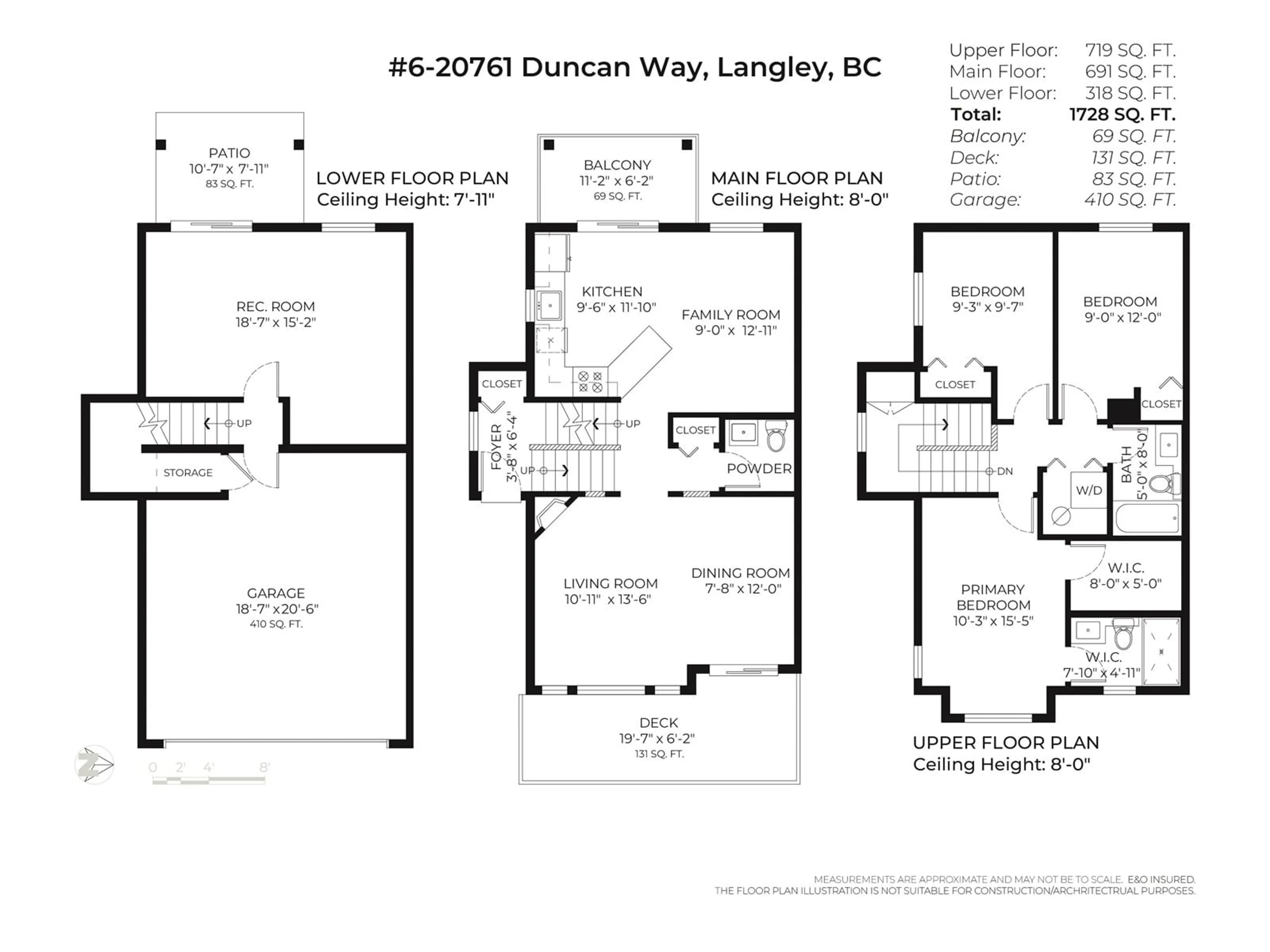 Floor plan for 6 20761 DUNCAN WAY, Langley British Columbia V3A9L4