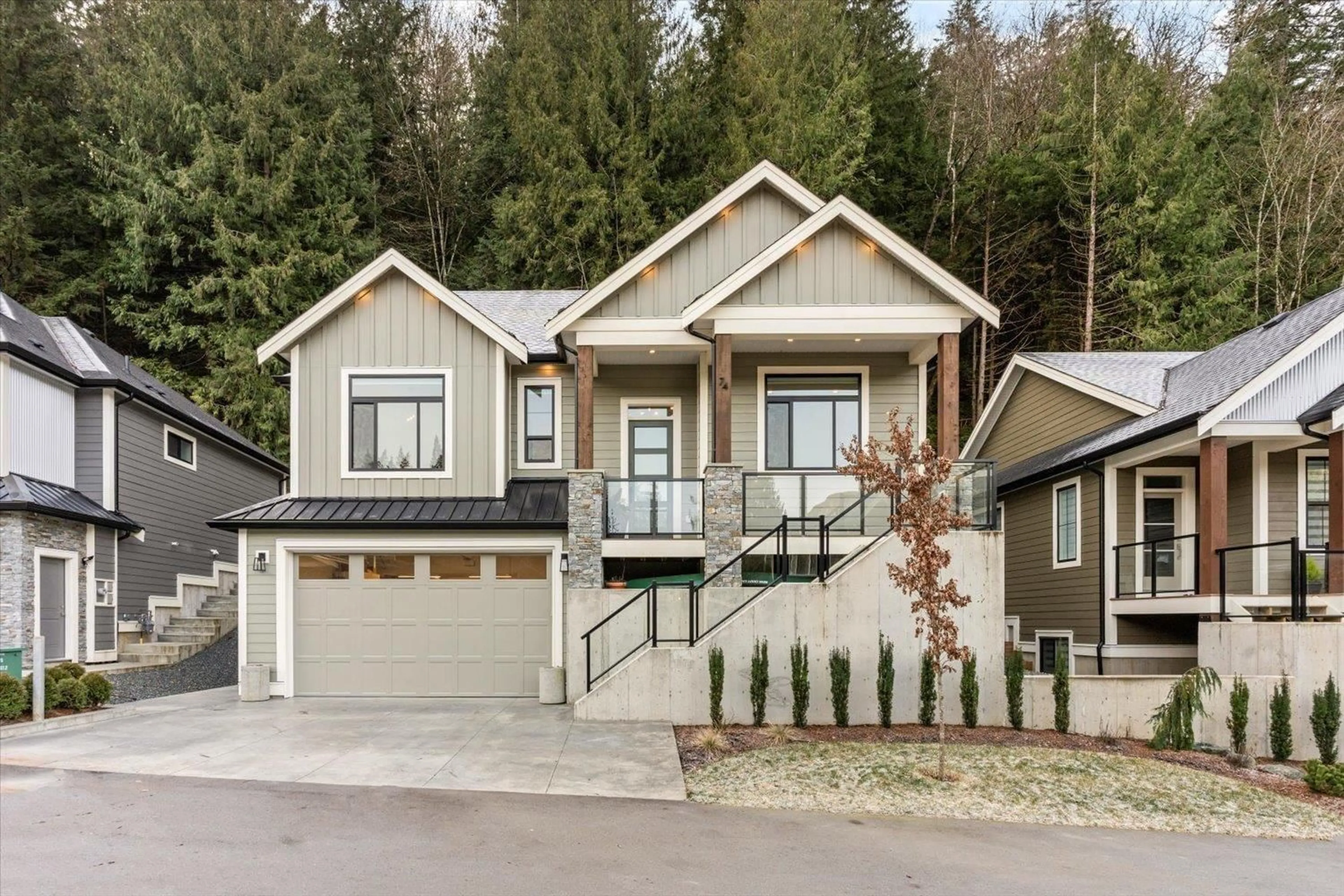 Home with vinyl exterior material, street for 74 1880 COLUMBIA VALLEY ROAD|Cultus Lake, Lindell Beach British Columbia V2R6G8