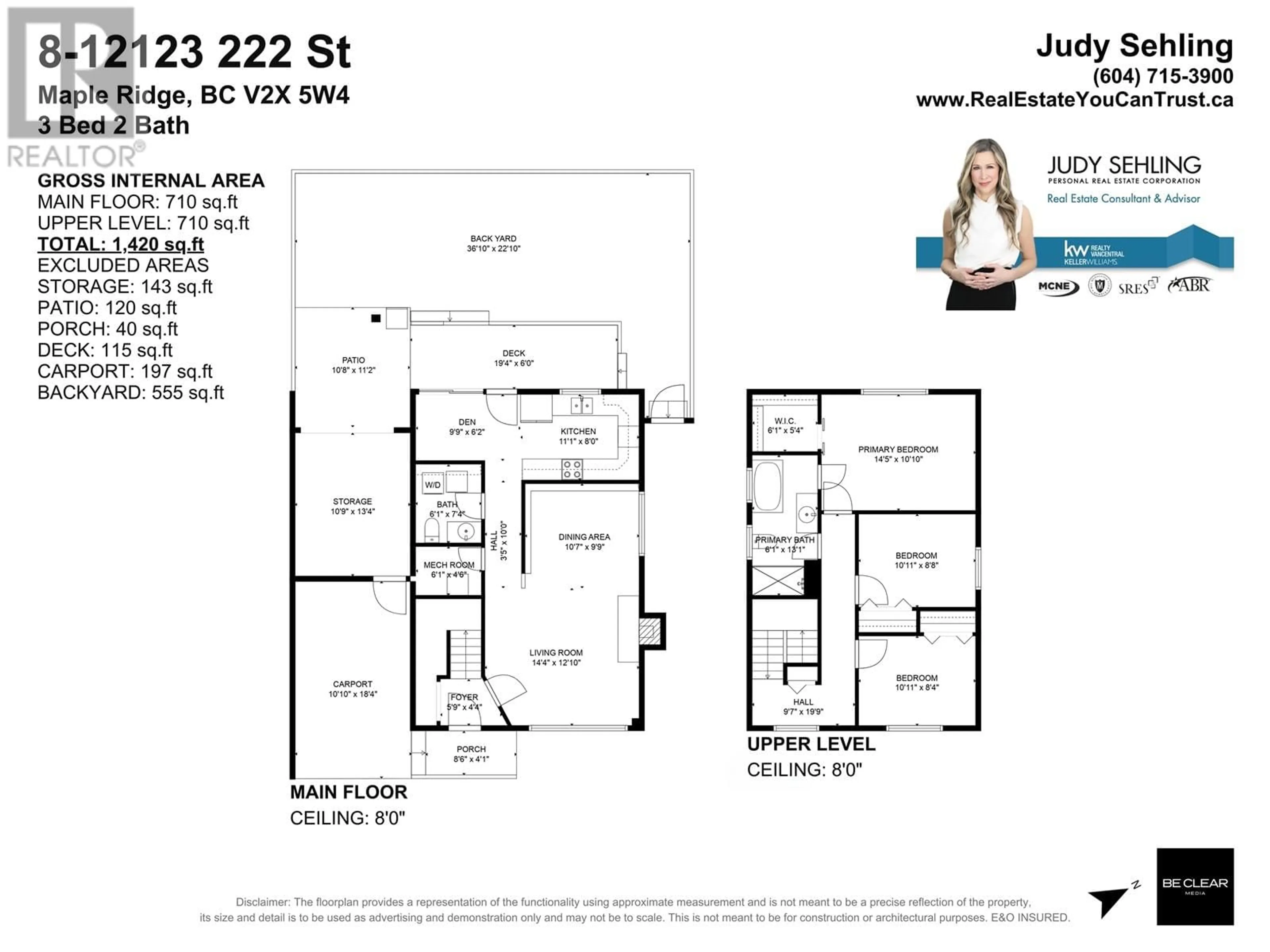 Floor plan for 8 12123 222 STREET, Maple Ridge British Columbia V2X5W4