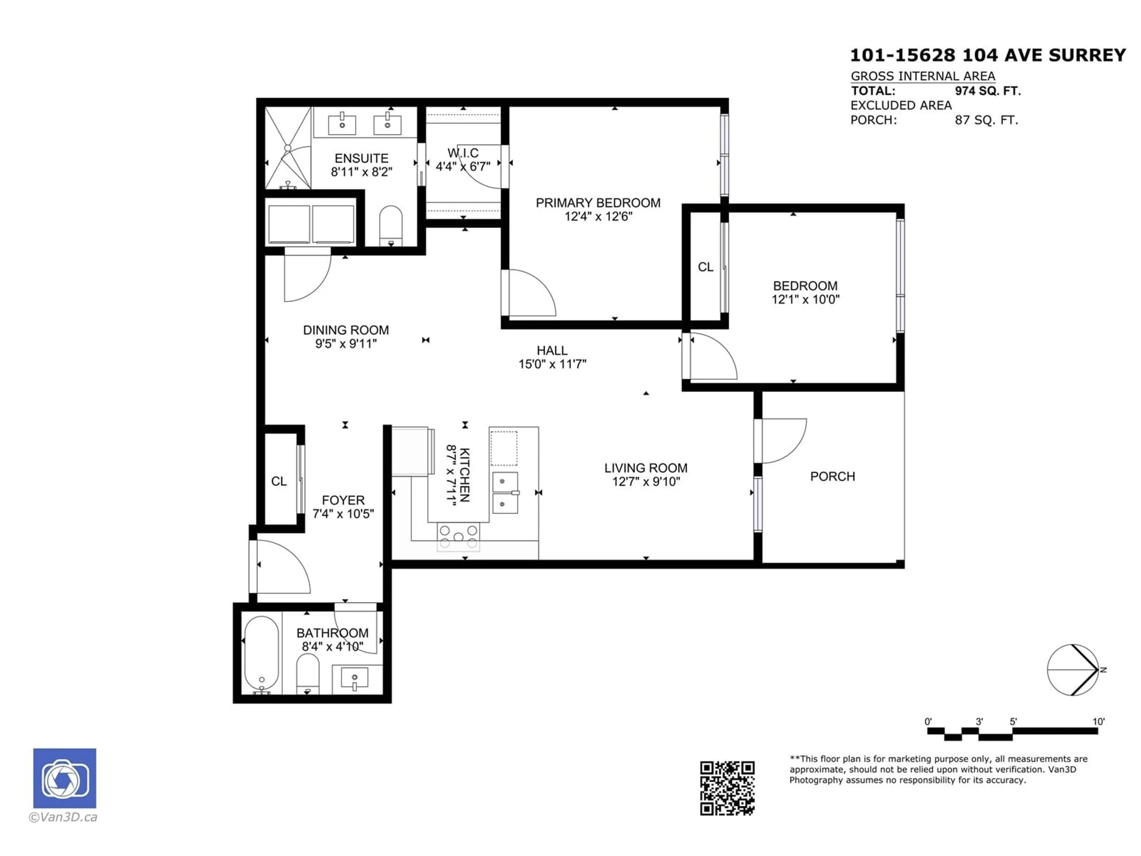 Floor plan for 101 15628 104 AVENUE, Surrey British Columbia V4N2J3