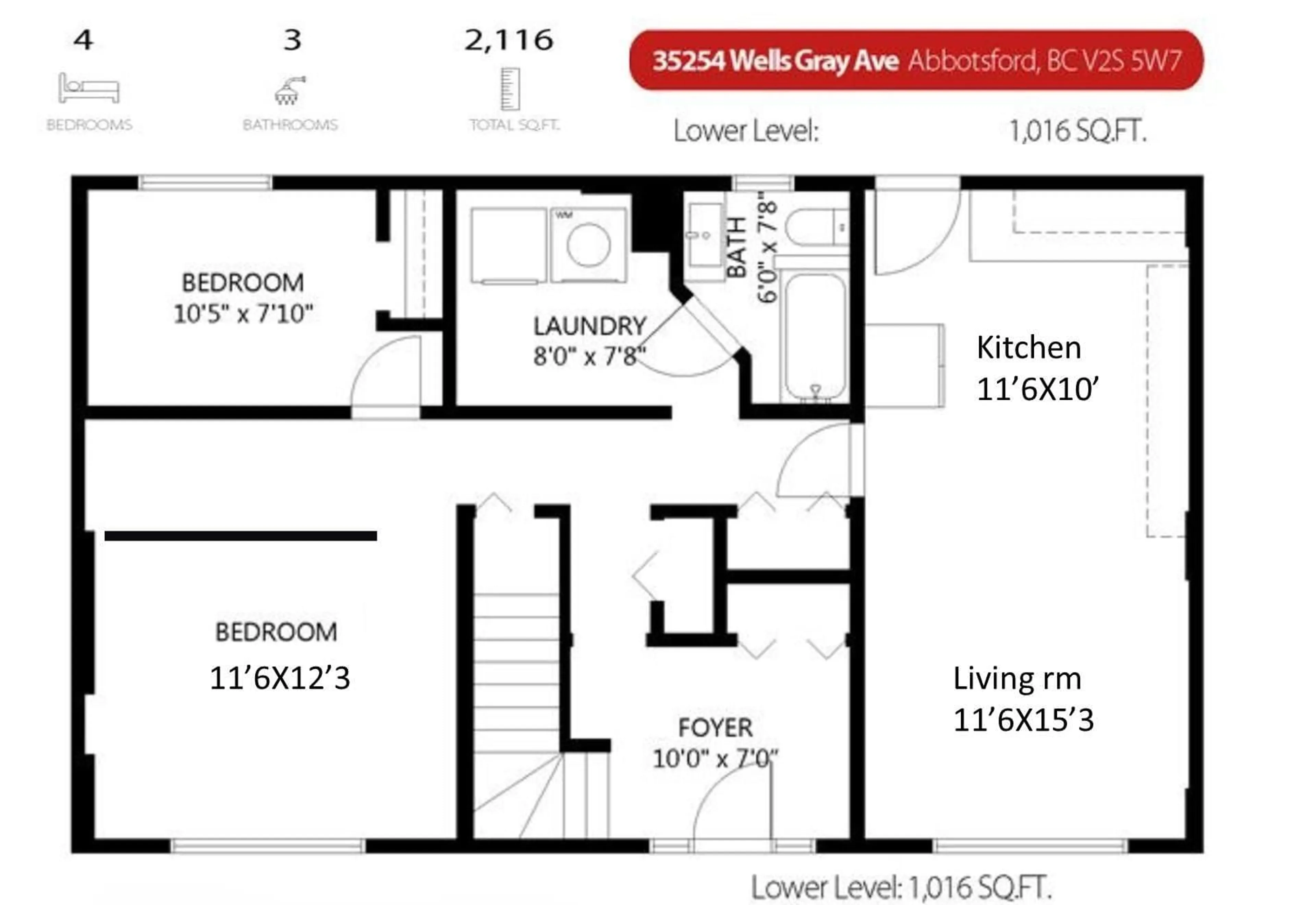 Floor plan for 35254 WELLS GRAY AVENUE, Abbotsford British Columbia V2S5W7