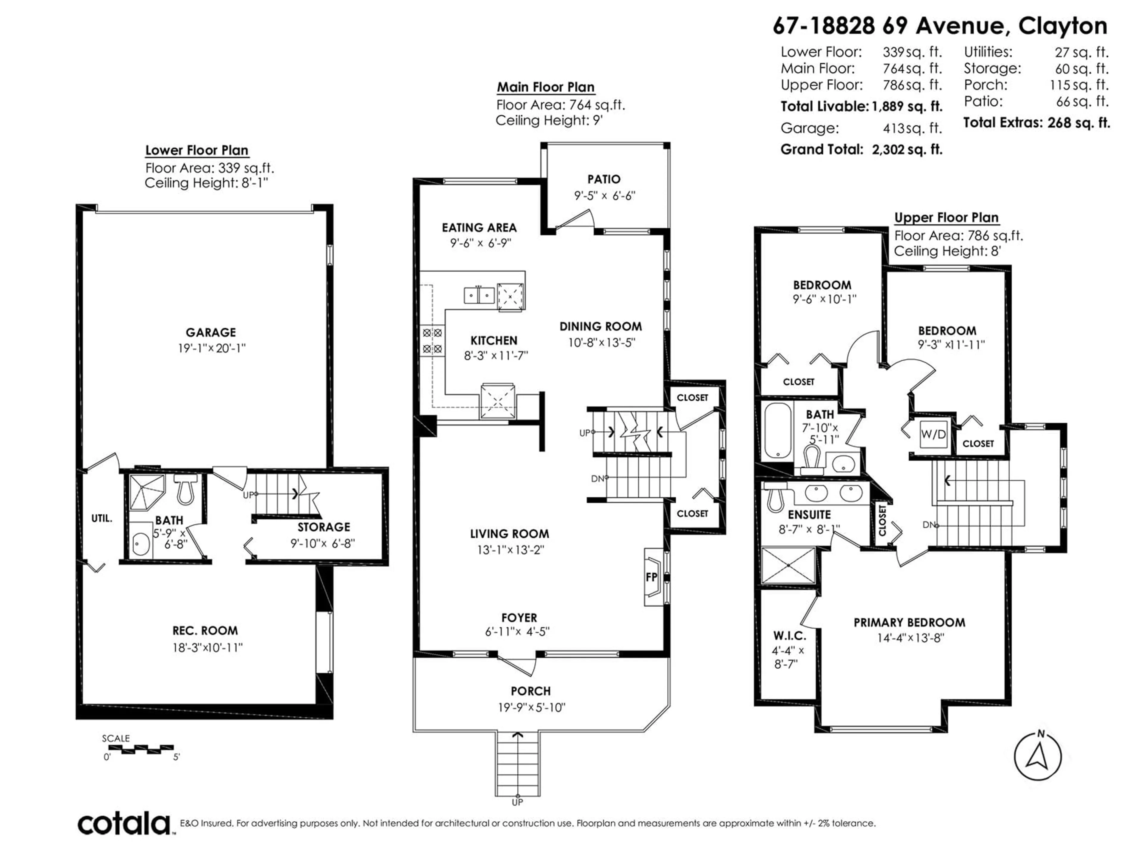 Floor plan for 67 - 18828 69TH, Surrey British Columbia V4N5L3