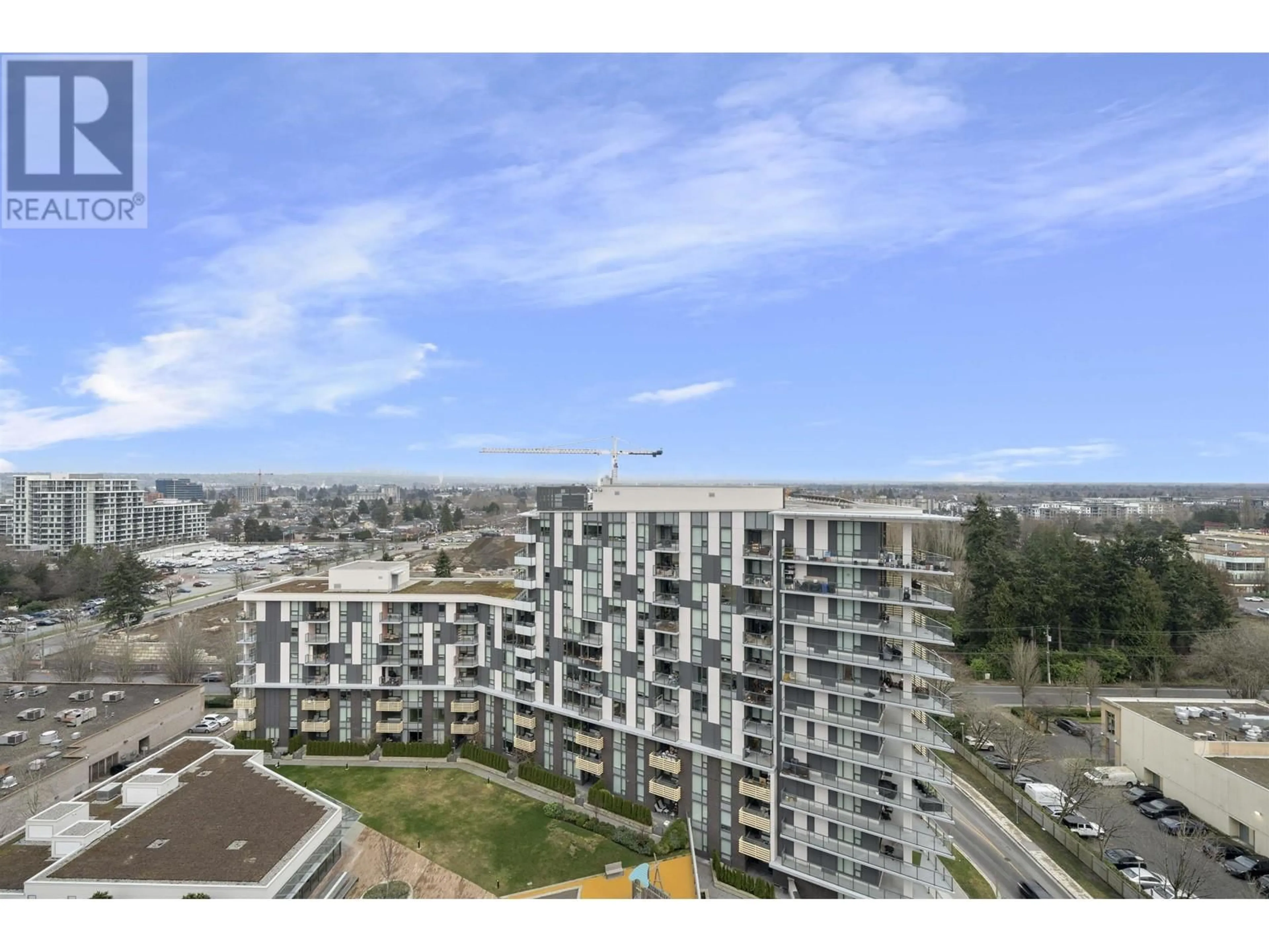 A pic from outside/outdoor area/front of a property/back of a property/a pic from drone, city buildings view from balcony for 1803 3333 BROWN ROAD, Richmond British Columbia V6X0P6