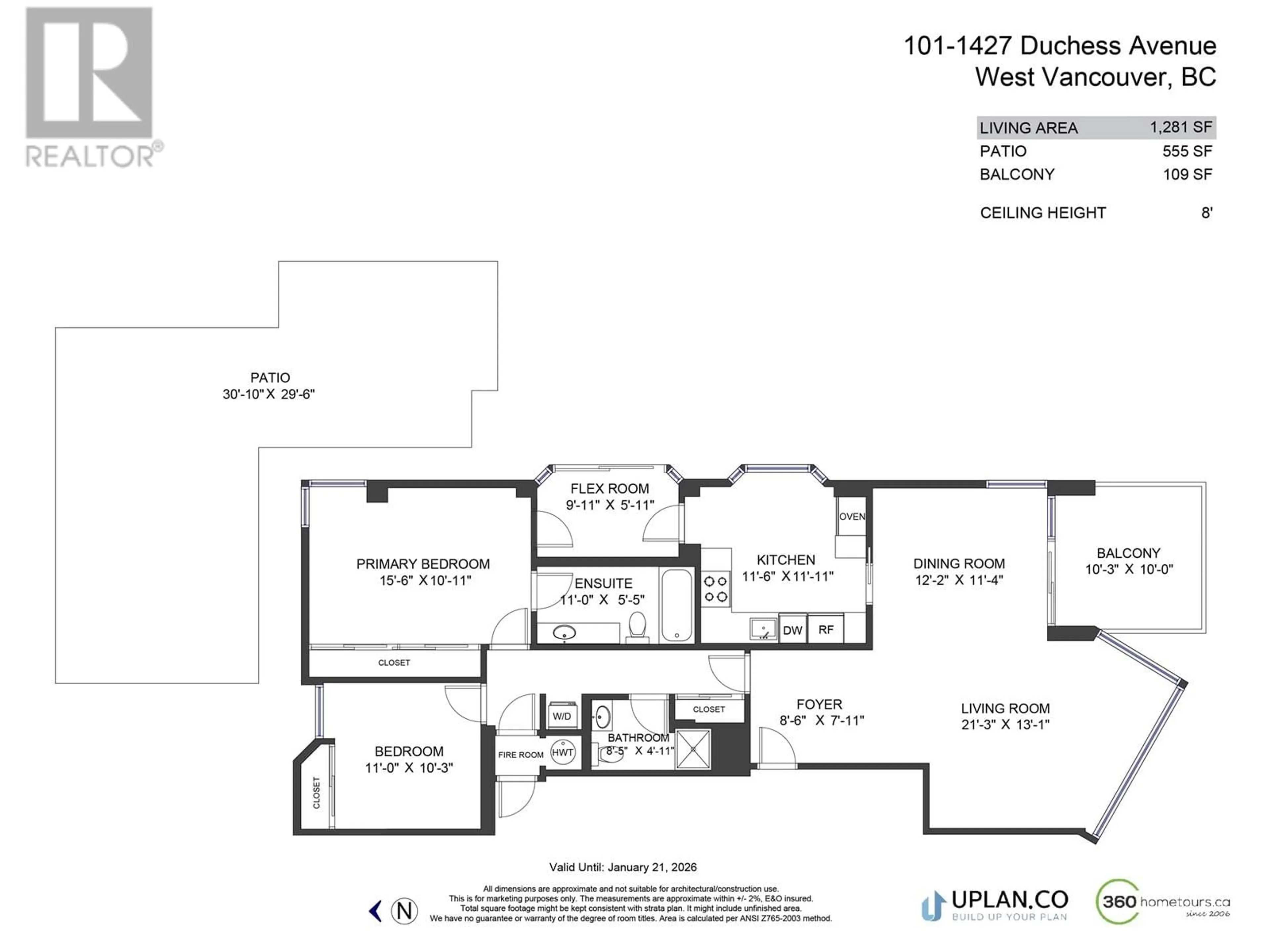 Floor plan for 101 1427 DUCHESS AVENUE, West Vancouver British Columbia V7T1H7