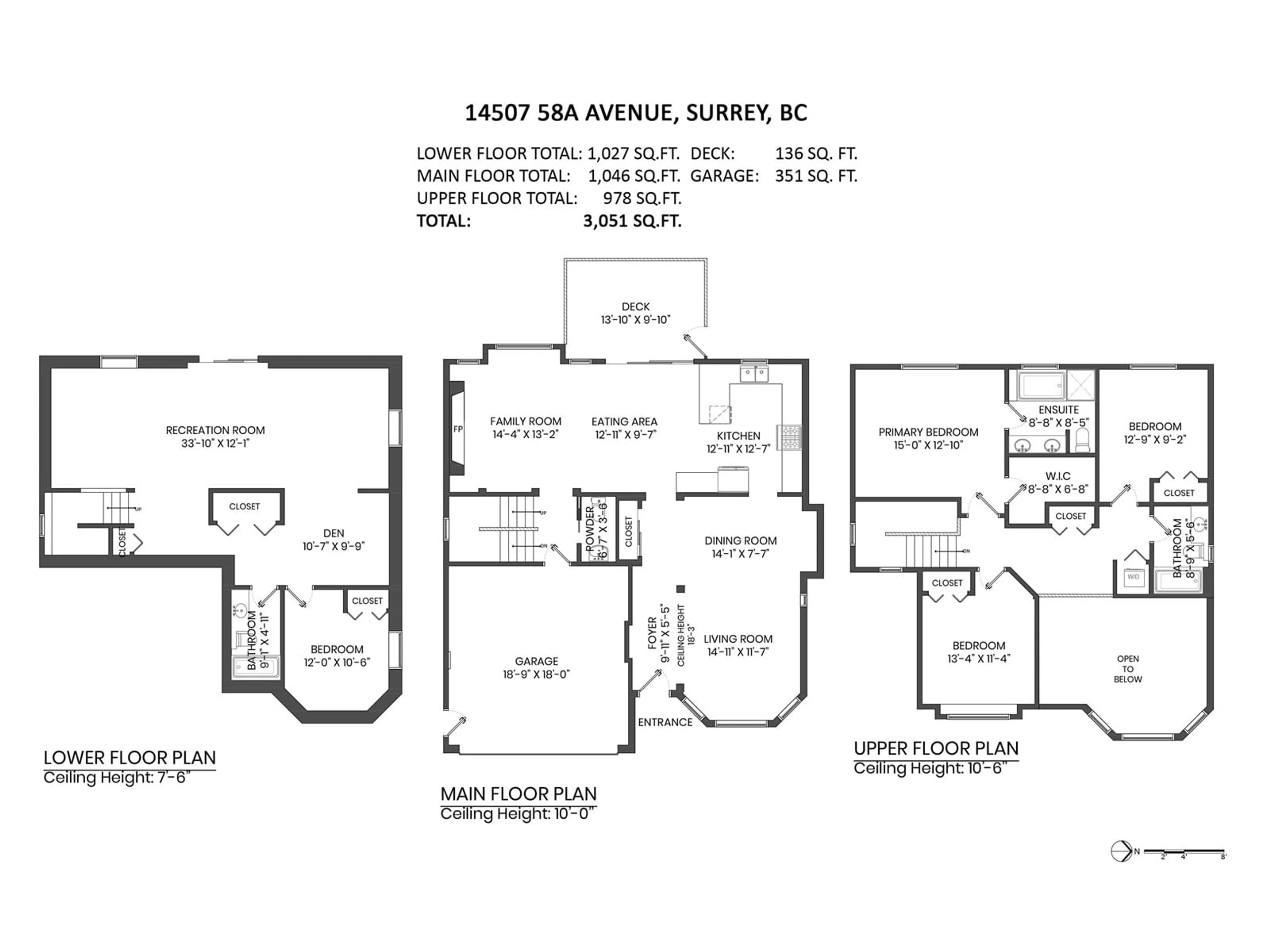 Floor plan for 14507 58A AVENUE, Surrey British Columbia V3S0Y7