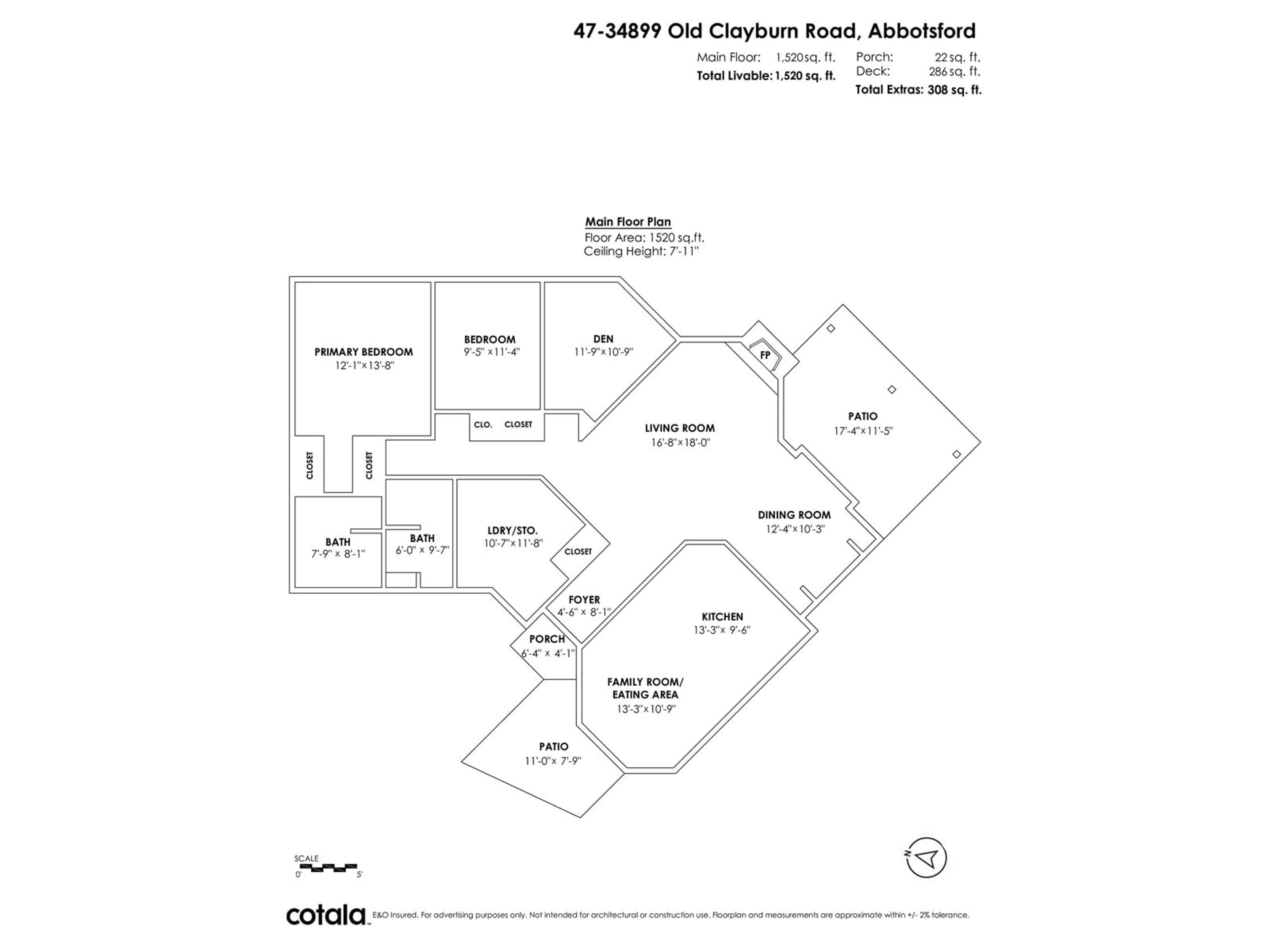 Floor plan for 47 34899 OLD CLAYBURN ROAD, Abbotsford British Columbia V2S6W7