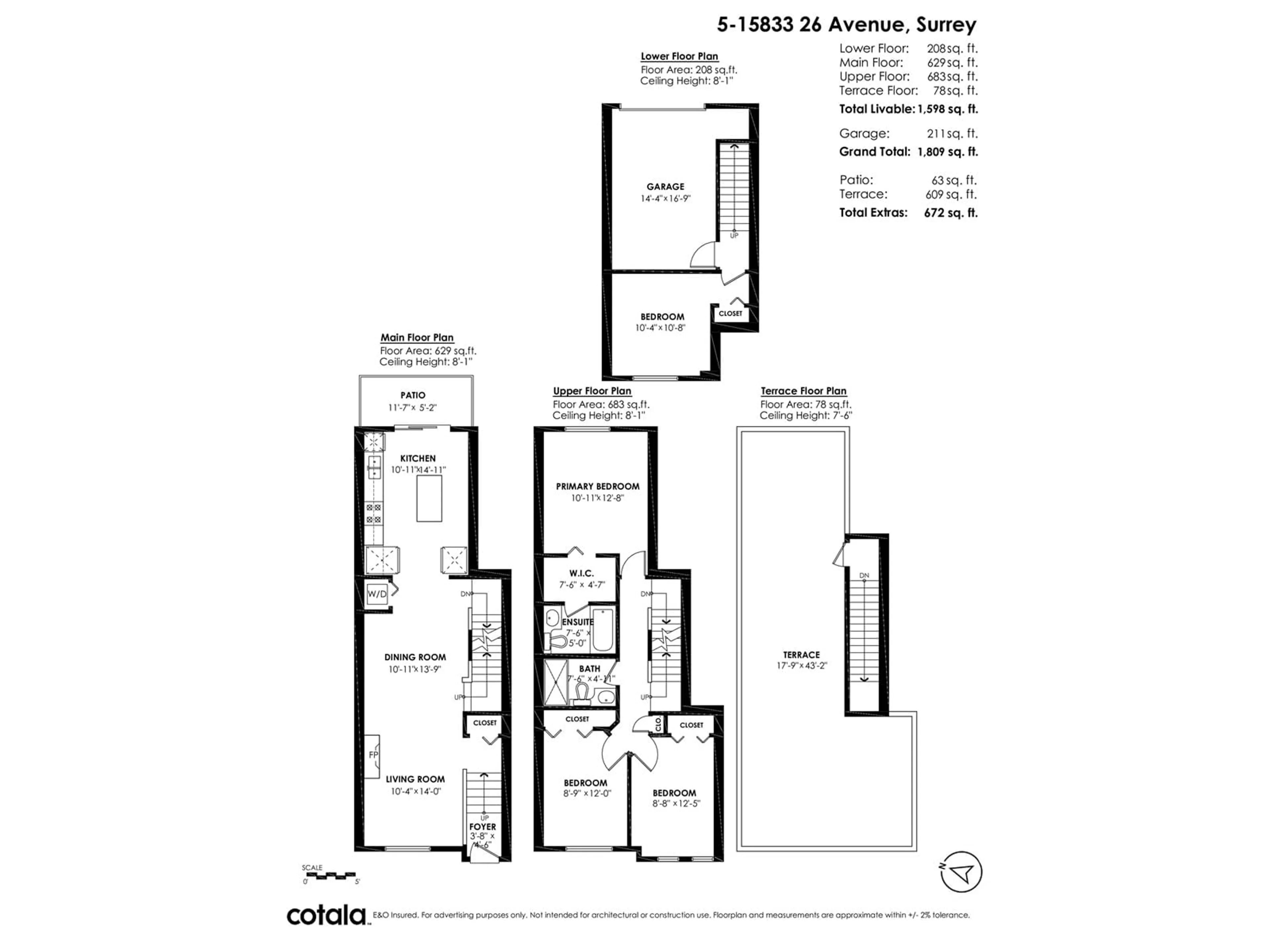 Floor plan for 5 - 15833 26TH, Surrey British Columbia V3S2X5