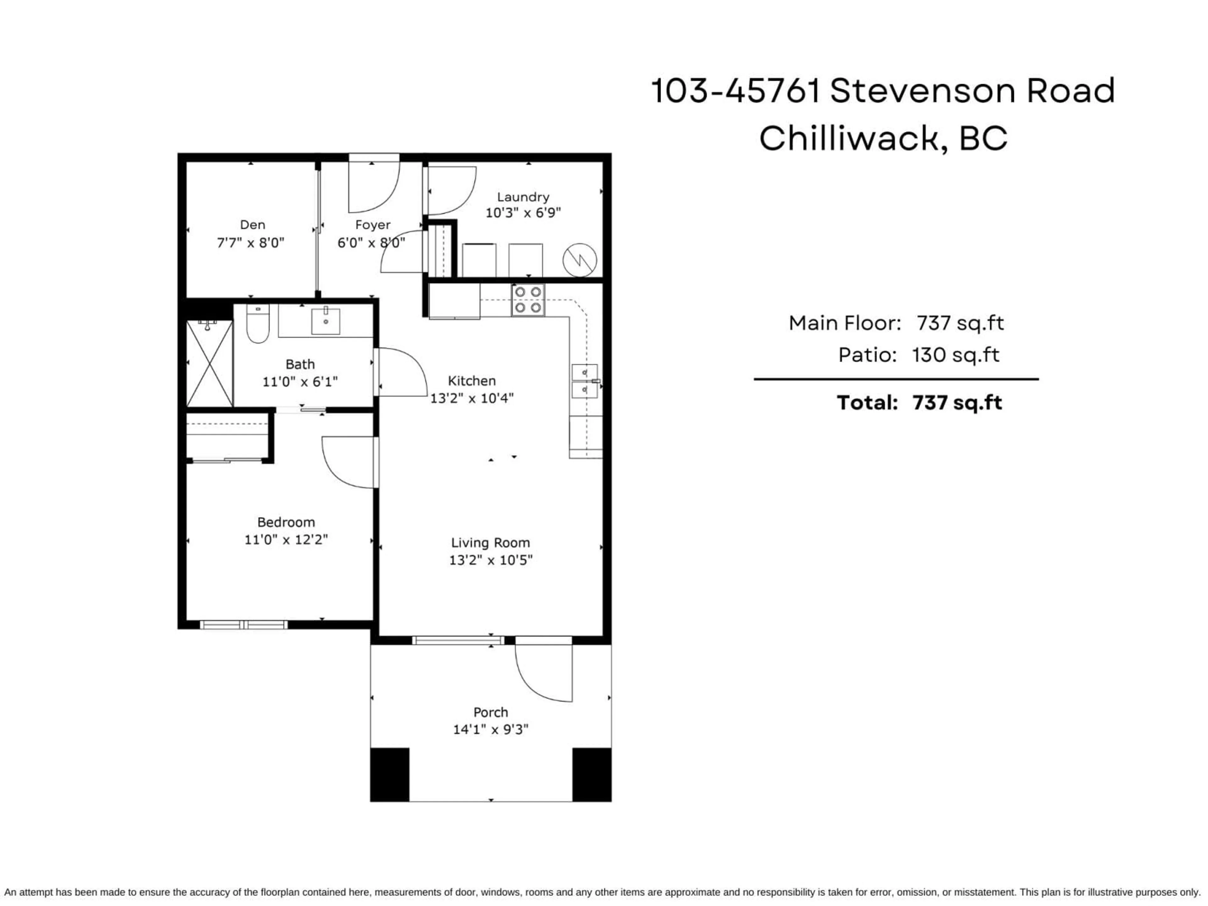 Floor plan for 103 45761 STEVENSON ROAD|Sardis East Ved, Chilliwack British Columbia V2R0Y7