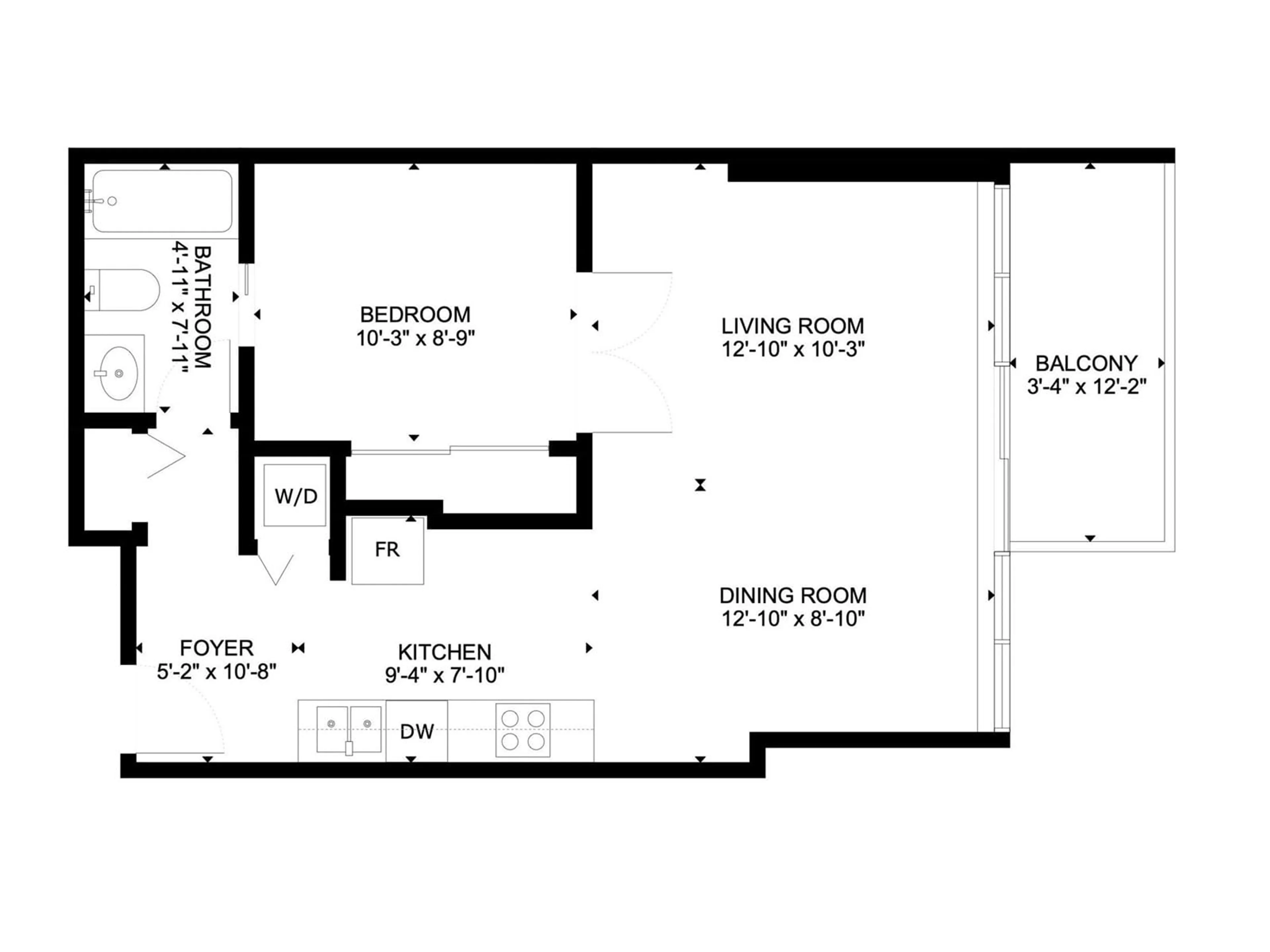 Floor plan for 901 - 13688 100, Surrey British Columbia V3T0G5