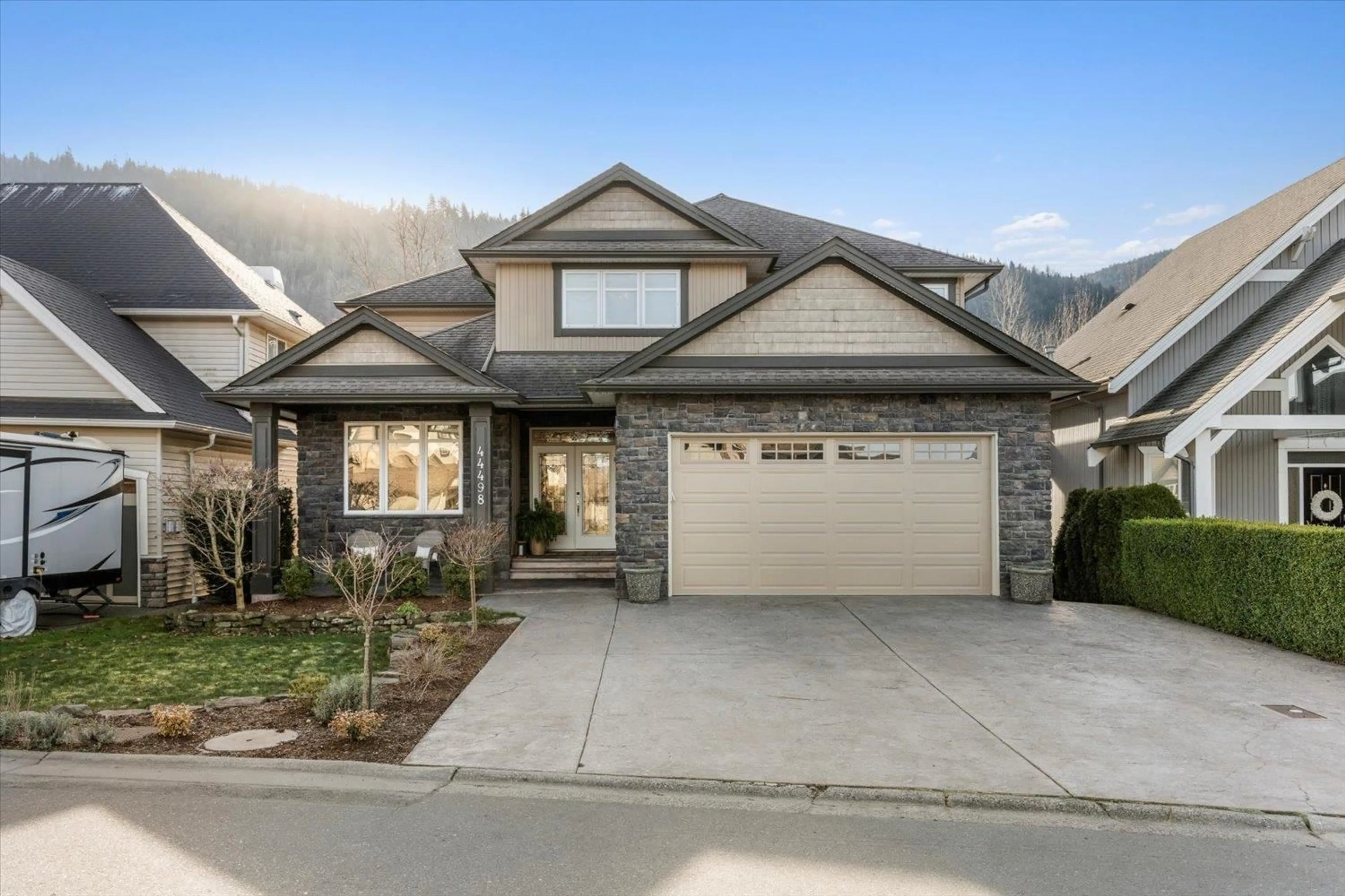 Home with brick exterior material, street for 44498 MCLAREN DRIVE|Sardis South, Chilliwack British Columbia V2R0A3