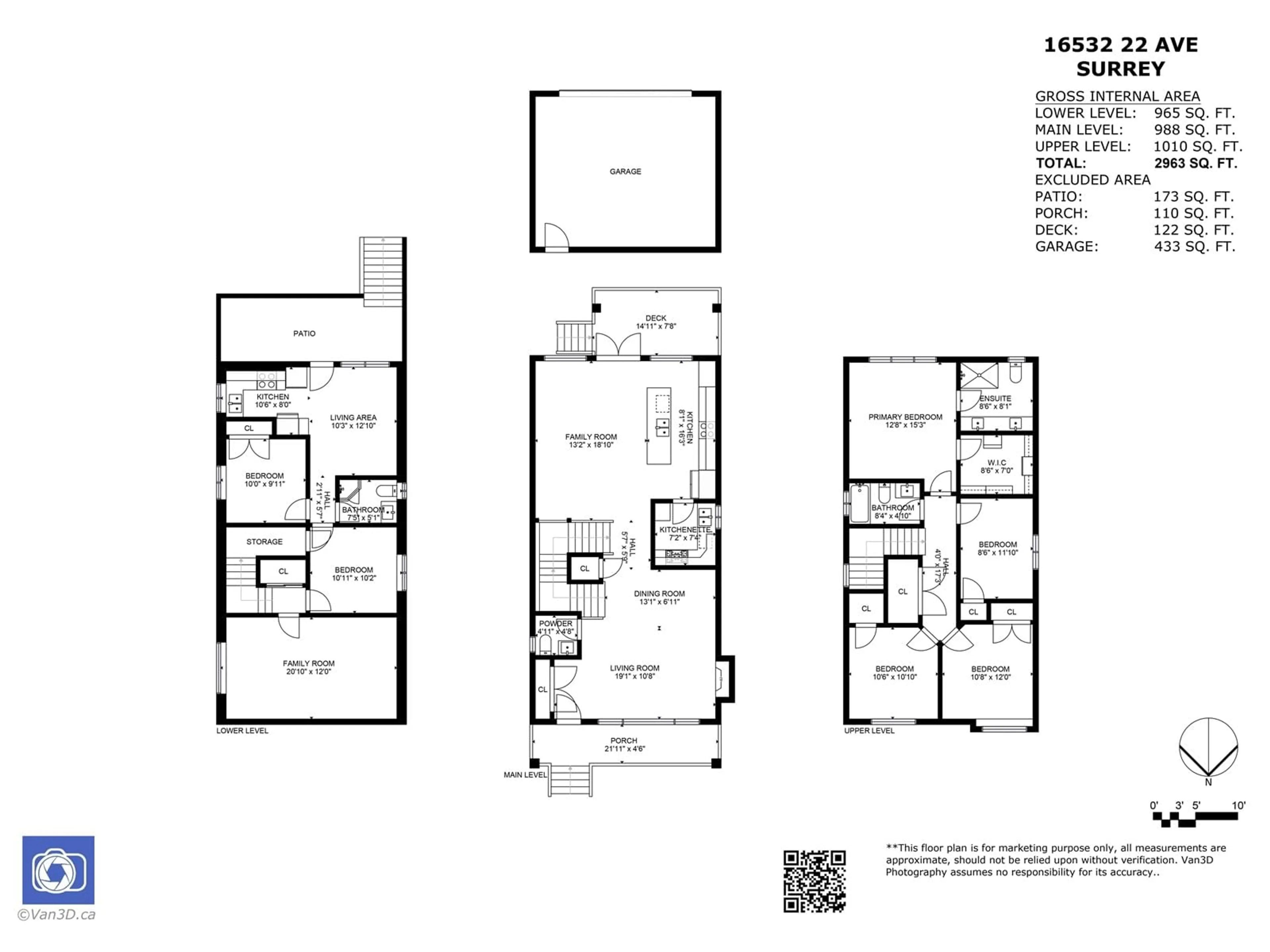 Floor plan for 16532 22 AVENUE, Surrey British Columbia V3Z0V5