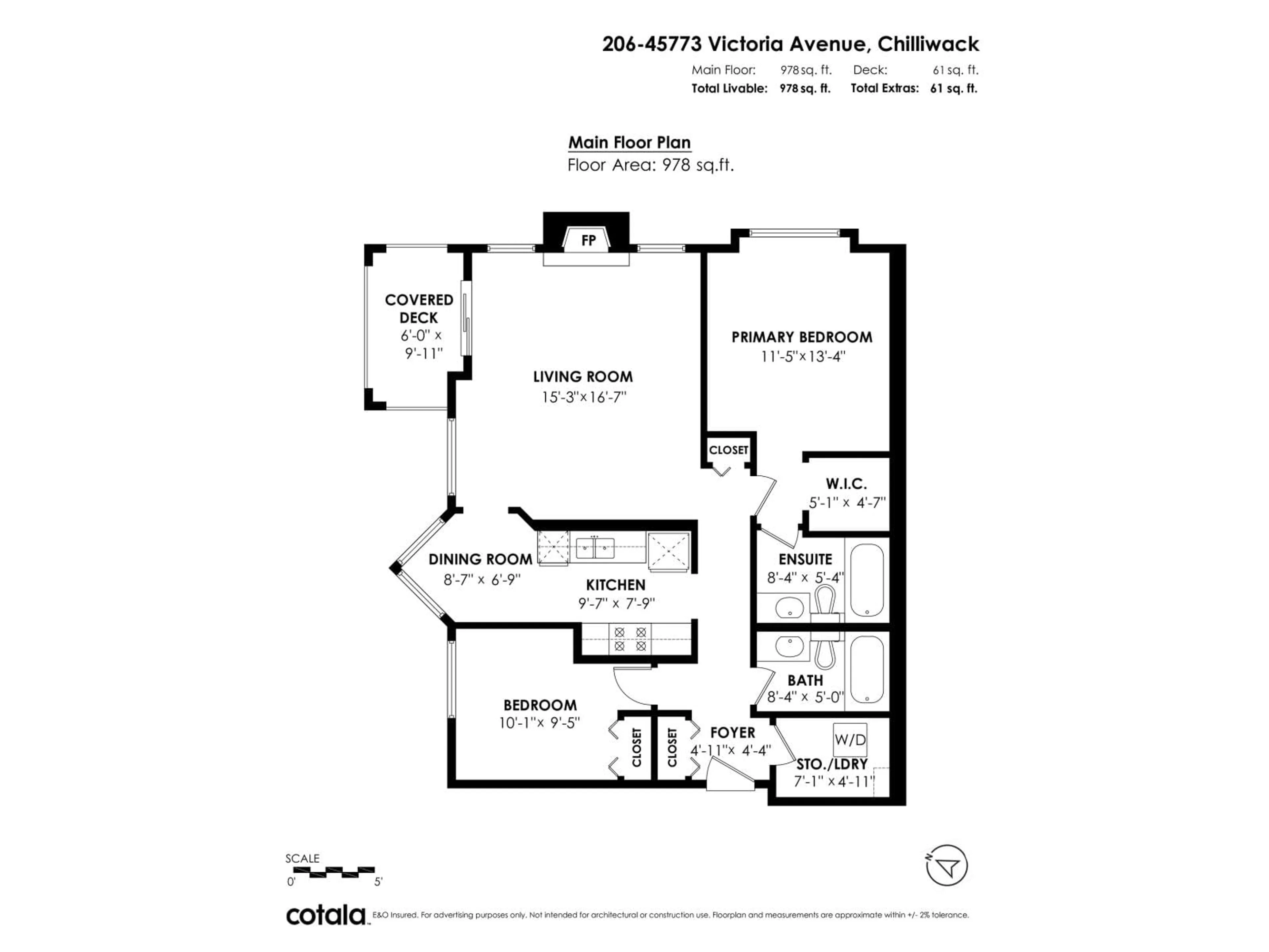 Floor plan for 206 45773 VICTORIA AVENUE|Chilliwack Pro, Chilliwack British Columbia V2P2T4