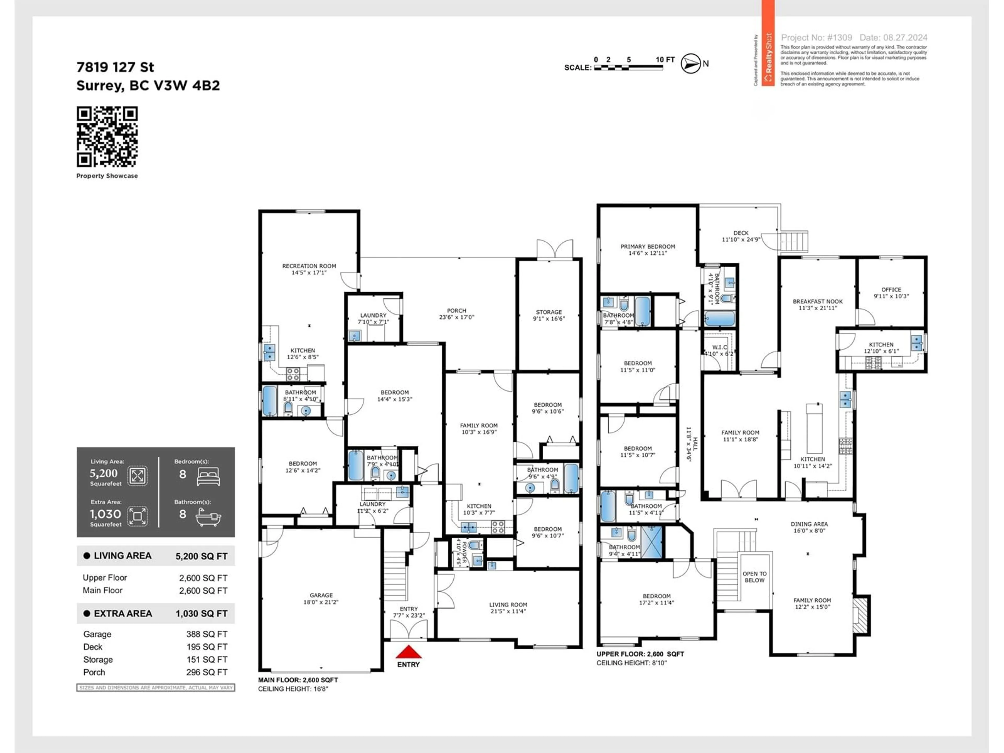 Floor plan for 7819 127 STREET, Surrey British Columbia V3W4B2