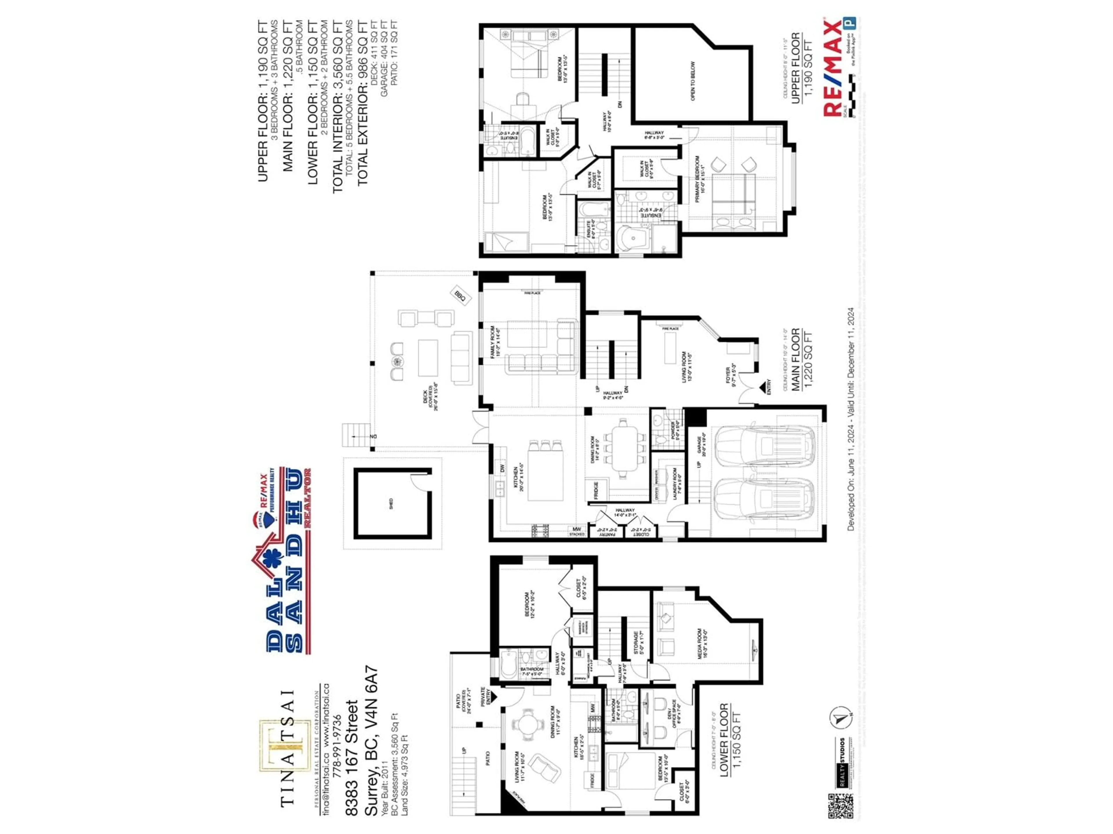 Floor plan for 8383 167 STREET, Surrey British Columbia V4N6A7