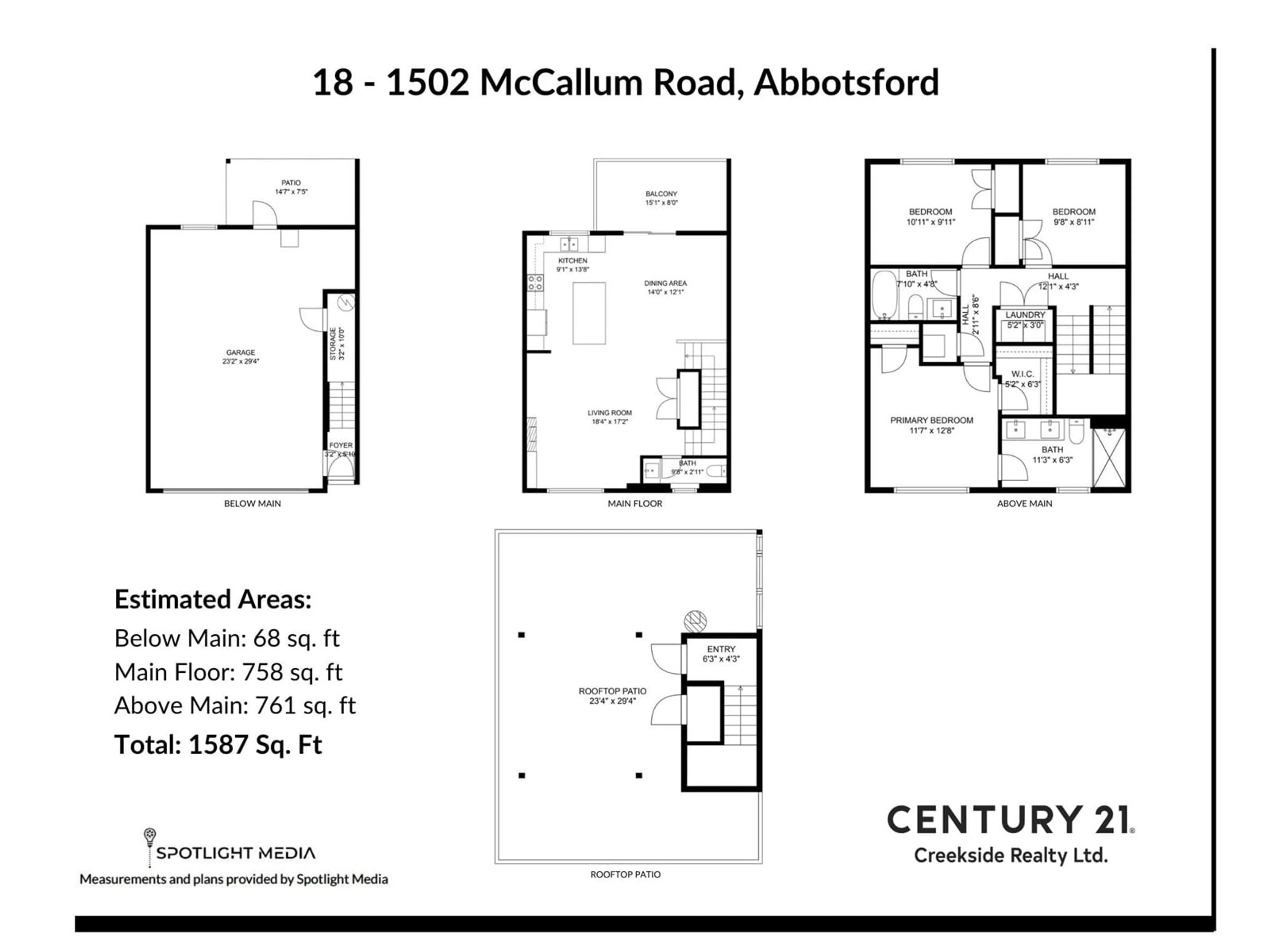 Floor plan for 18 1502 MCCALLUM ROAD, Abbotsford British Columbia V2S0K7